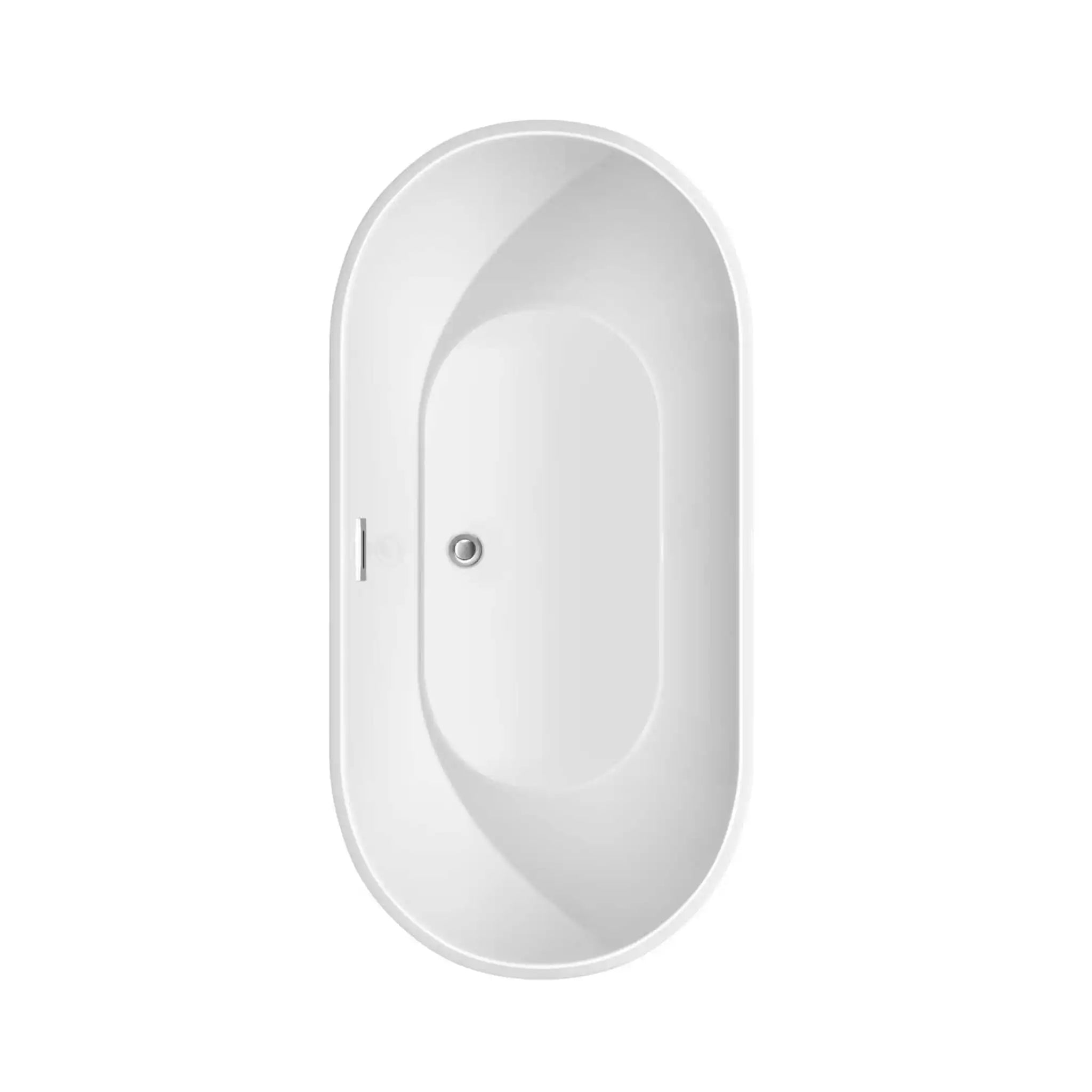 60" White Freestanding Bathtub with Brushed Gold Faucet - Brooklyn by Wyndham (WCOBT200060PCATPGD) image 4