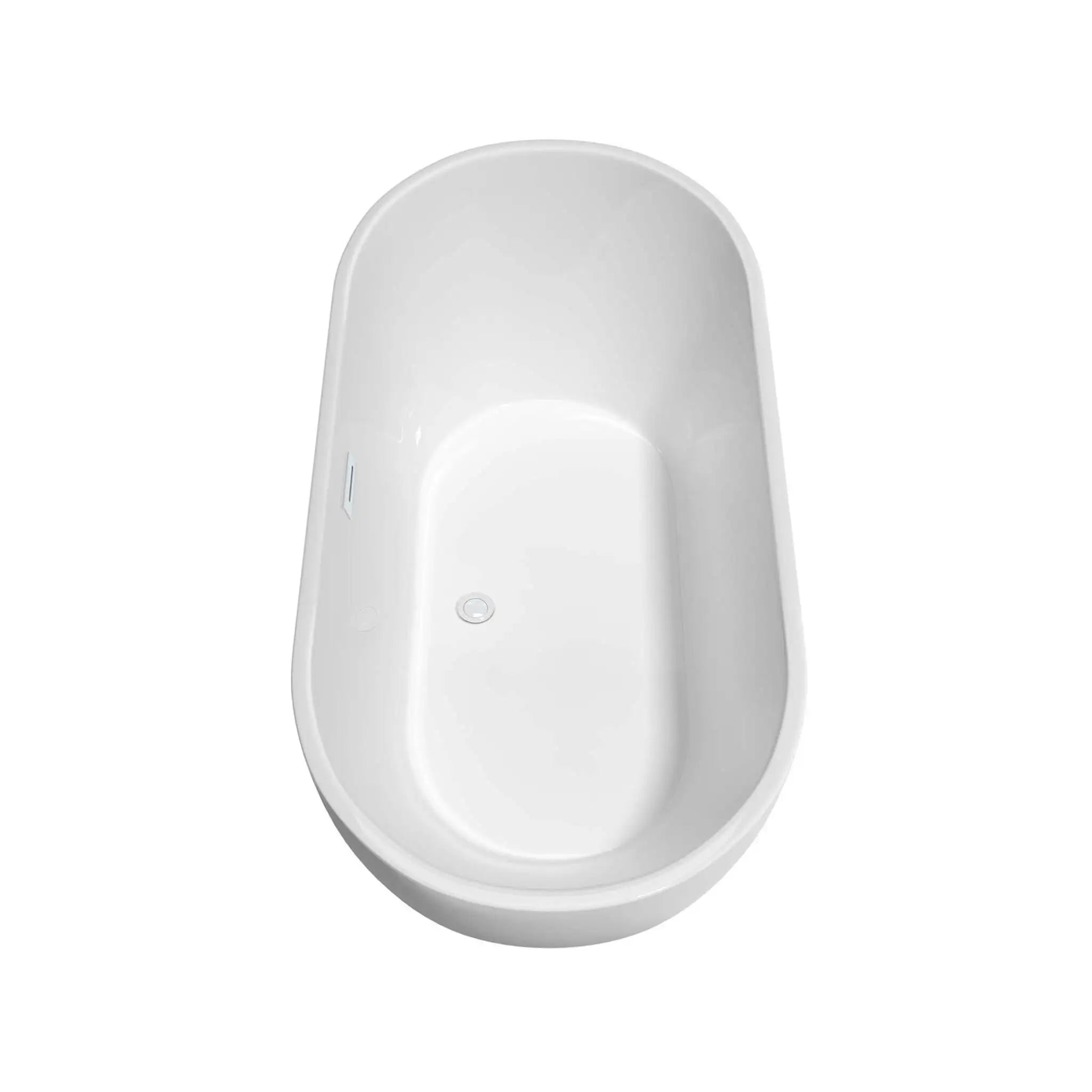 60" White Freestanding Bathtub with Brushed Gold Faucet - Brooklyn by Wyndham (WCOBT200060SWATPGD) image 3