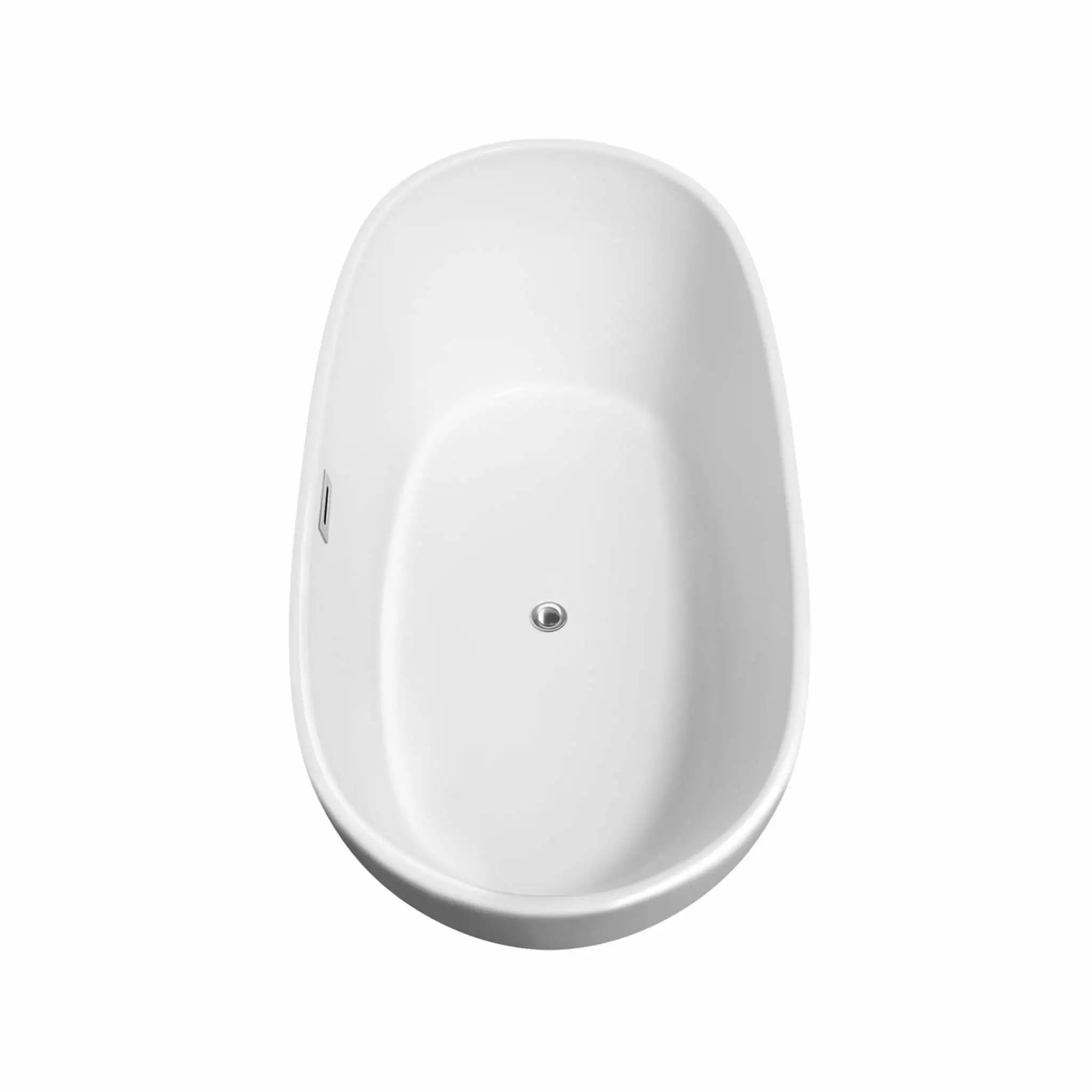 60" White Freestanding Bathtub with Brushed Gold Faucet - Rebecca by Wyndham (WCOBT101460PCATPGD) image 3