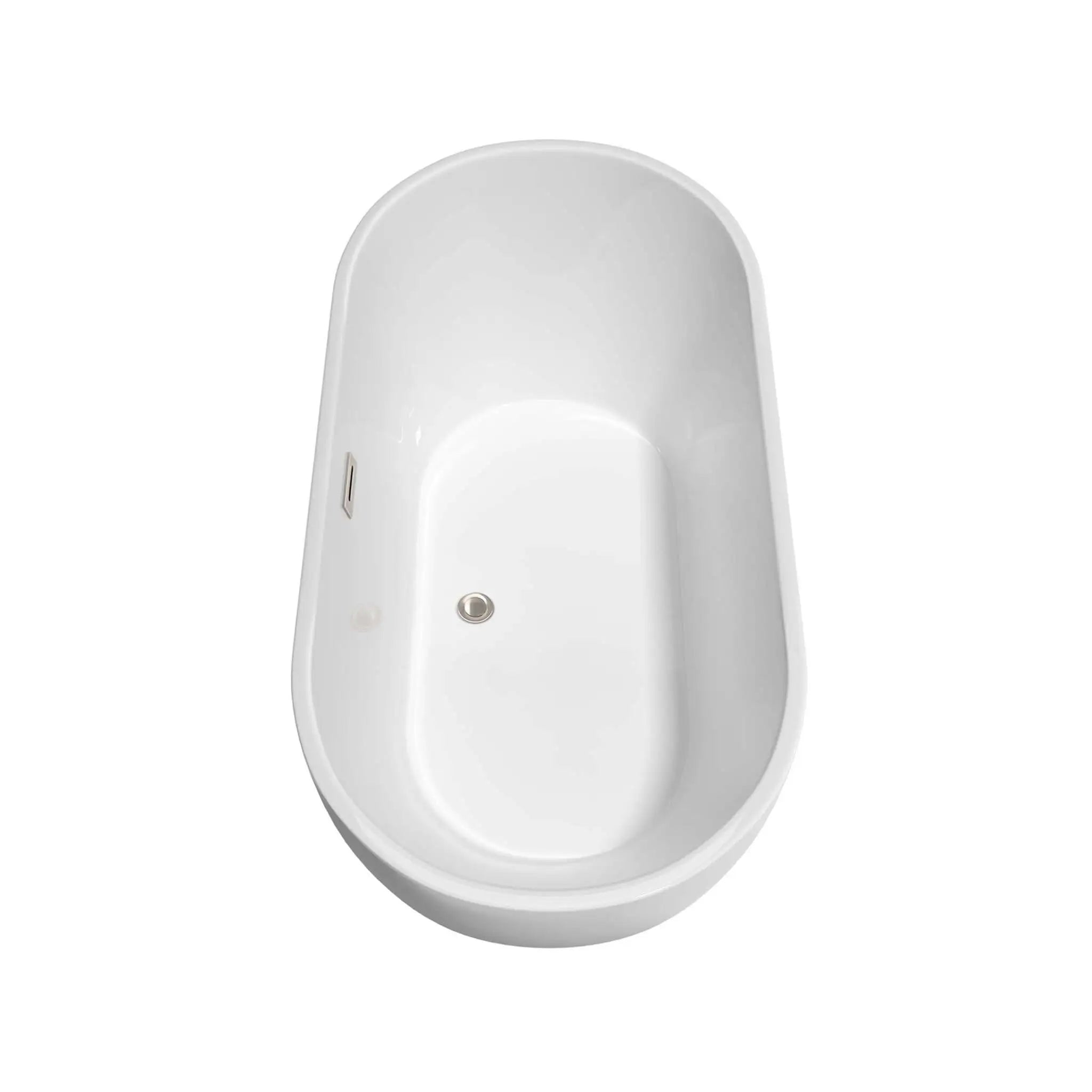 60" White Freestanding Bathtub with Brushed Nickel Faucet - Brooklyn by Wyndham (WCOBT200060ATP11BN) image 3