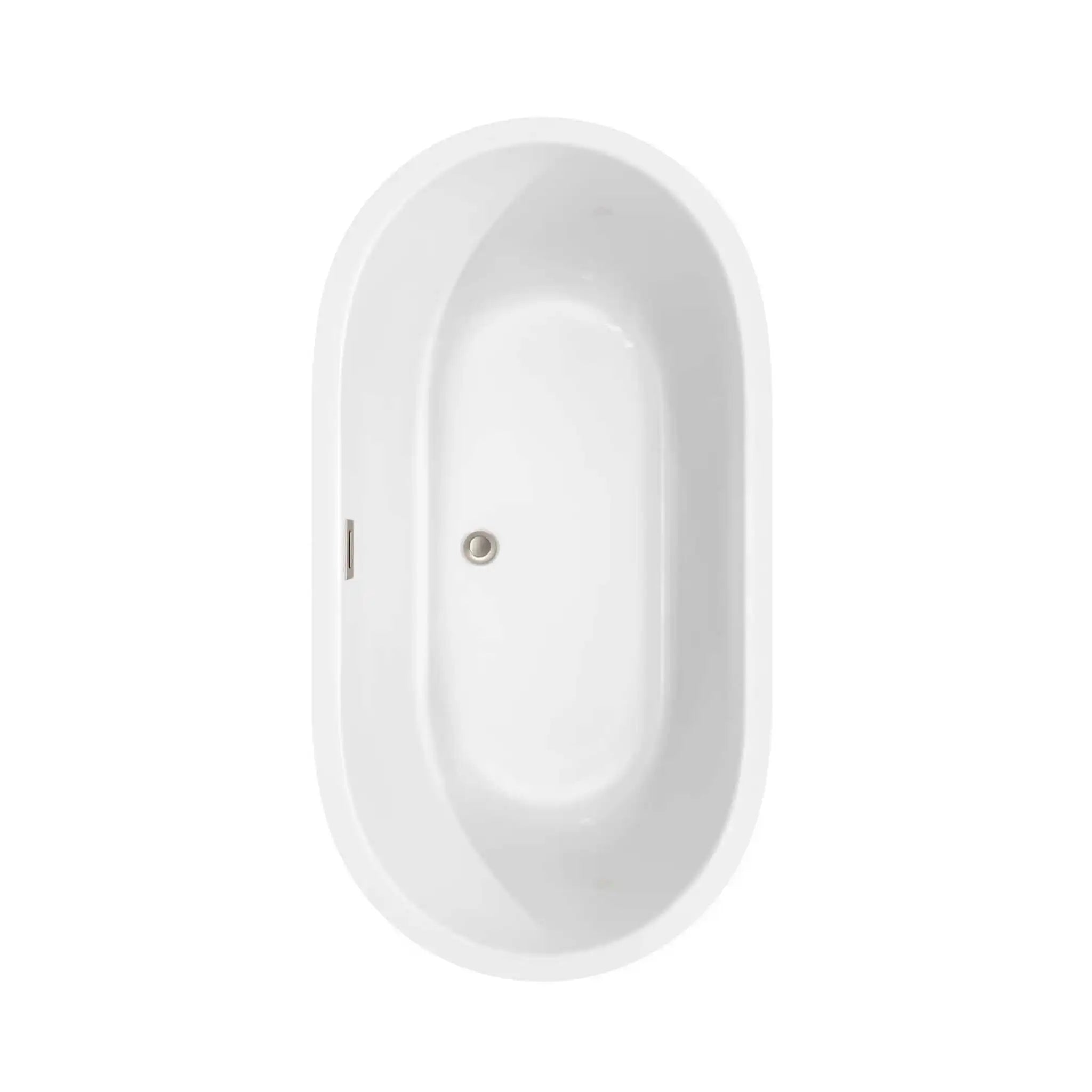 60" White Freestanding Bathtub with Brushed Nickel Faucet - Juliette by Wyndham (WCOBT101360ATP11BN) image 3