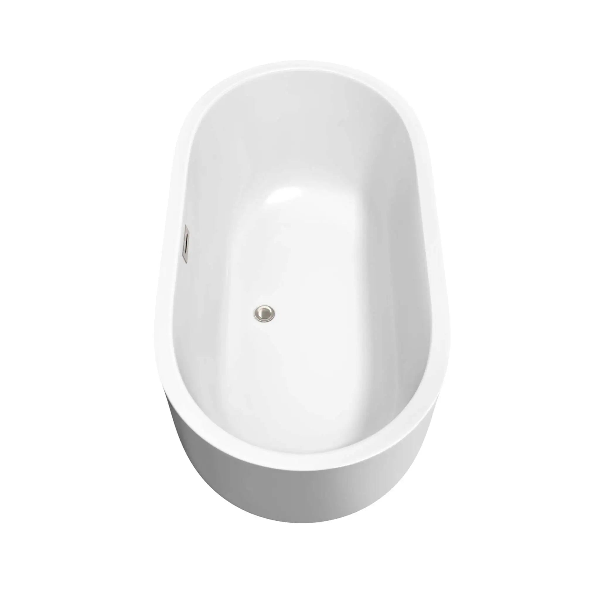 60" White Freestanding Bathtub with Brushed Nickel Faucet - Juliette by Wyndham (WCOBT101360ATP11BN) image 4