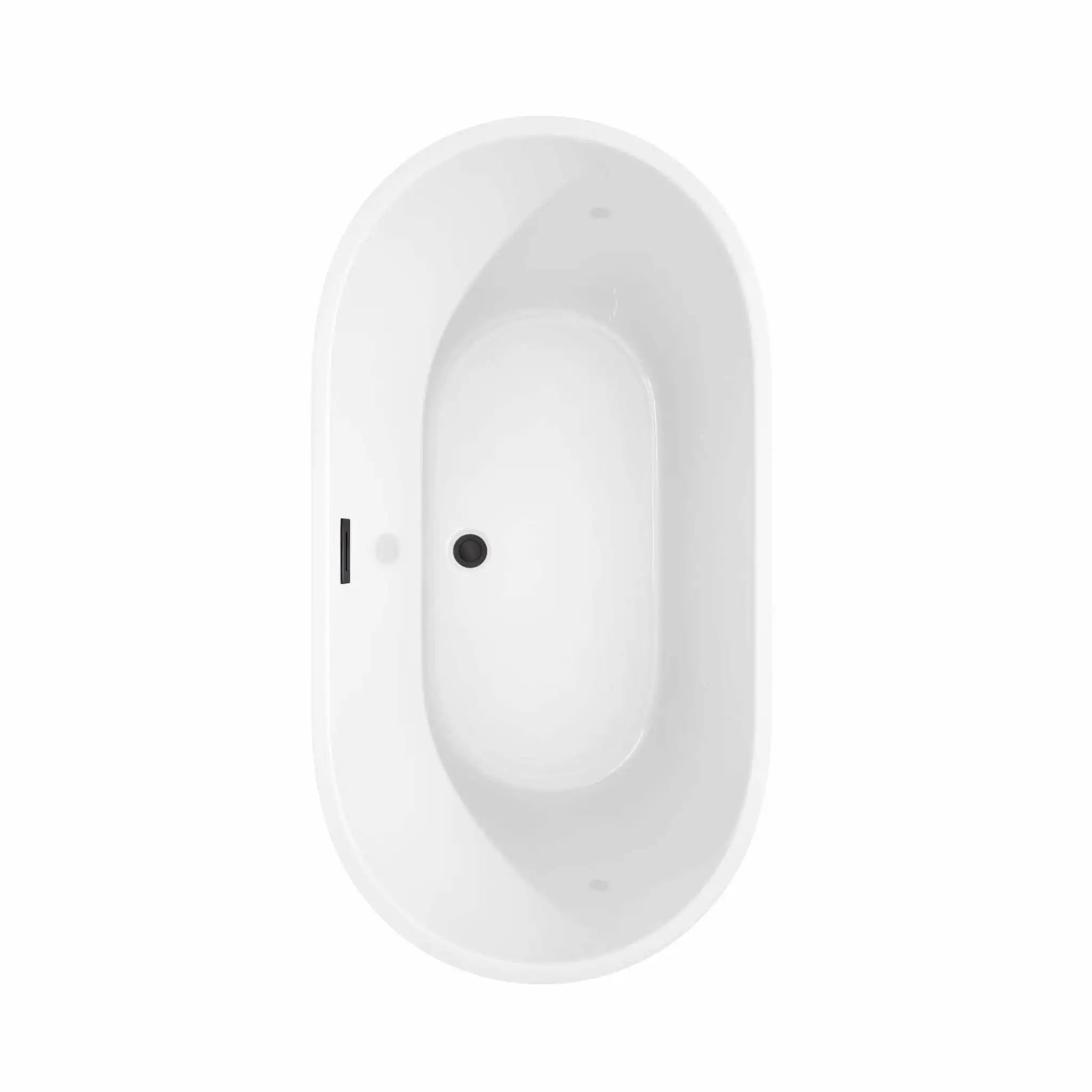 60" White Freestanding Bathtub with Matte Black Faucet - Carissa by Wyndham (WCOBT101260MBATPBK) image 4