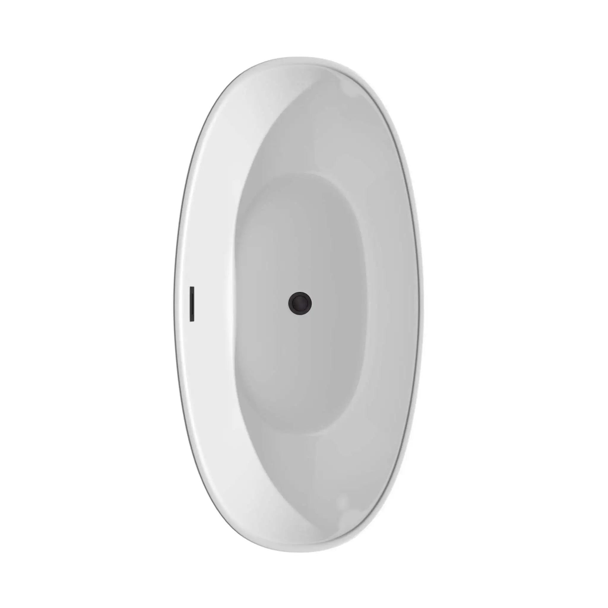 60" White Freestanding Bathtub with Matte Black Faucet - Dorrit by Wyndham (WCBTE652060MBATPBK) image 5