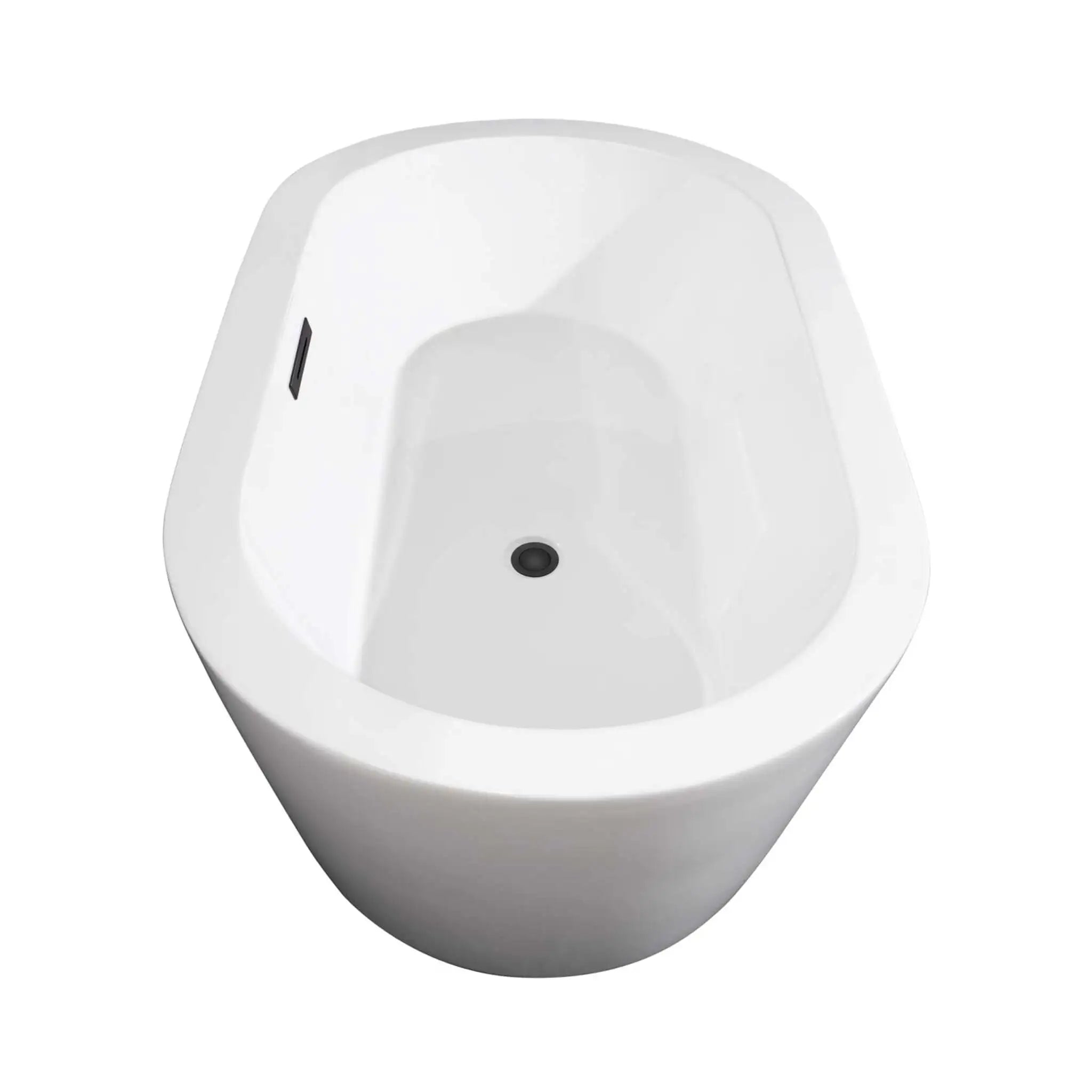 60" White Freestanding Bathtub with Matte Black Faucet - Mermaid by Wyndham (WCOBT100360MBATPBK) image 3