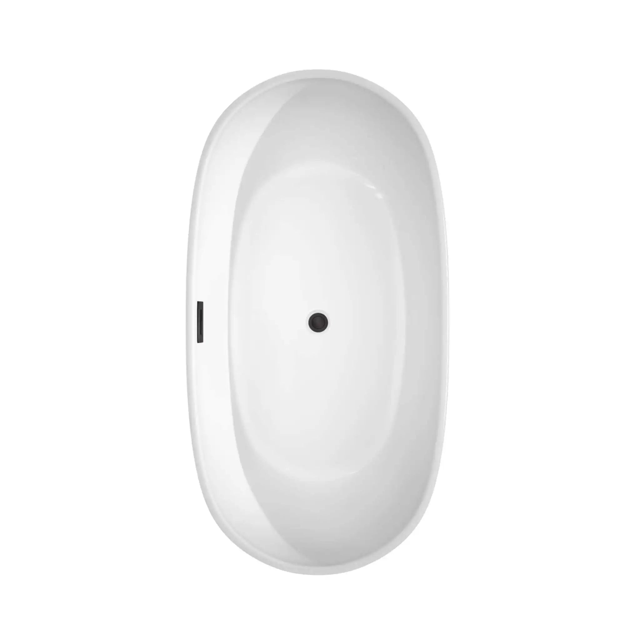 60" White Freestanding Bathtub with Matte Black Faucet - Rebecca by Wyndham (WCOBT101460MBATPBK) image 4