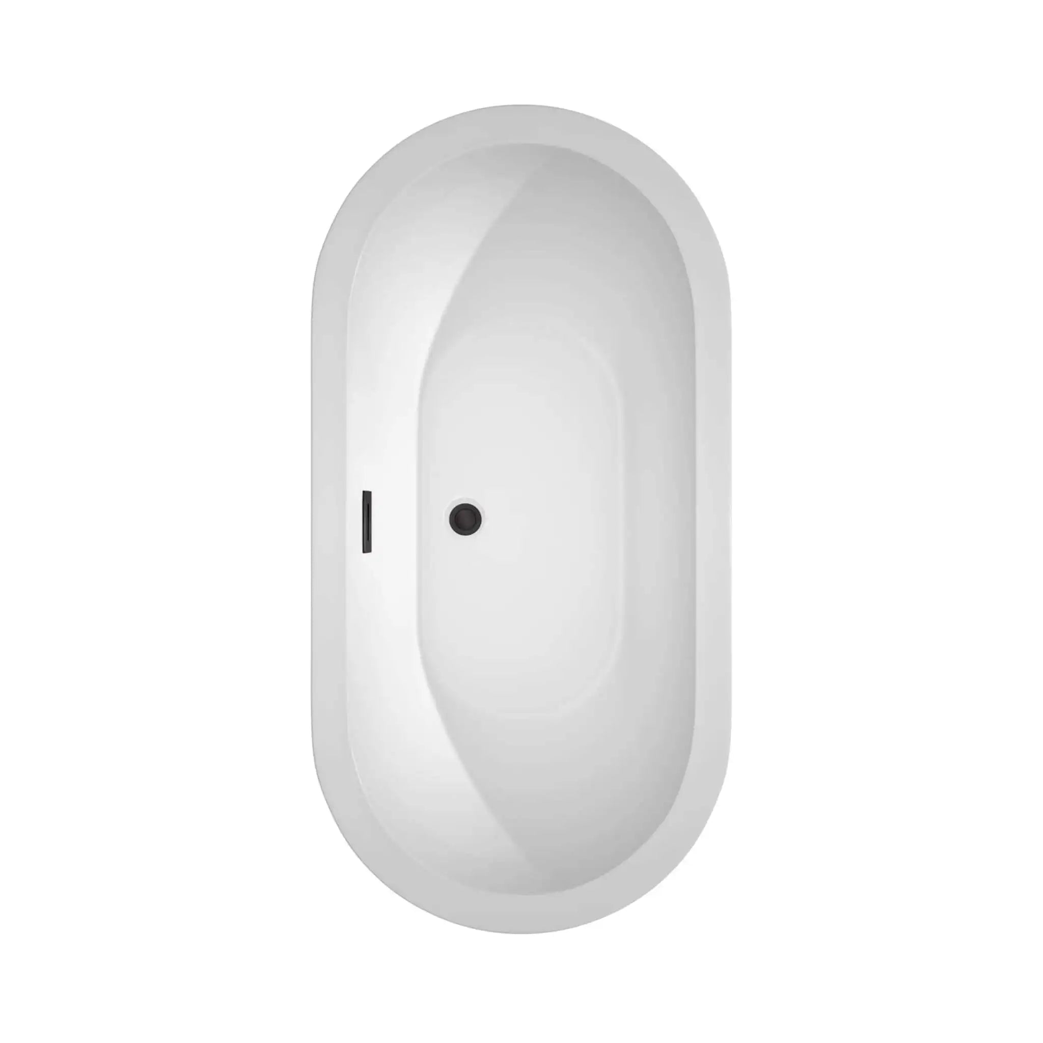 60" White Freestanding Bathtub with Matte Black Faucet - Soho by Wyndham (WCOBT100260MBATPBK) image 4