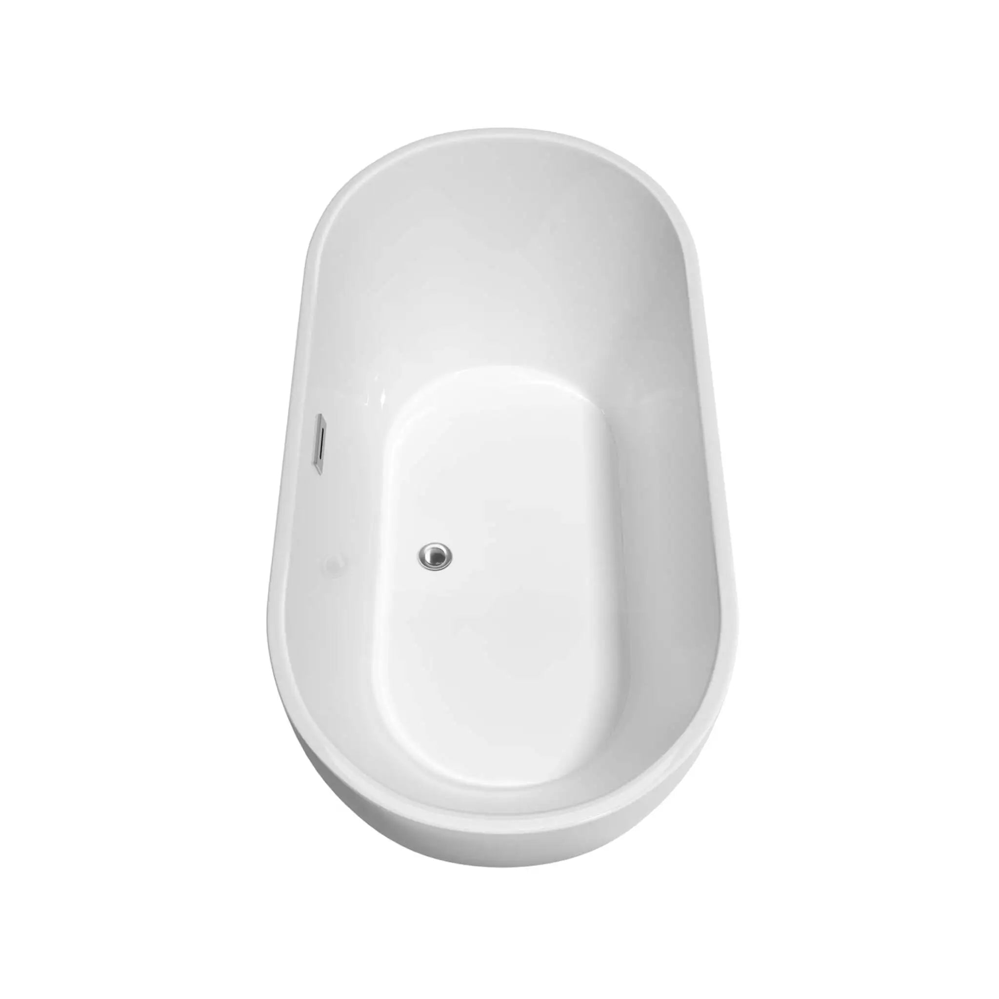 60" White Freestanding Bathtub with Polished Chrome Faucet - Brooklyn by Wyndham (WCOBT200060ATP11PC) image 3