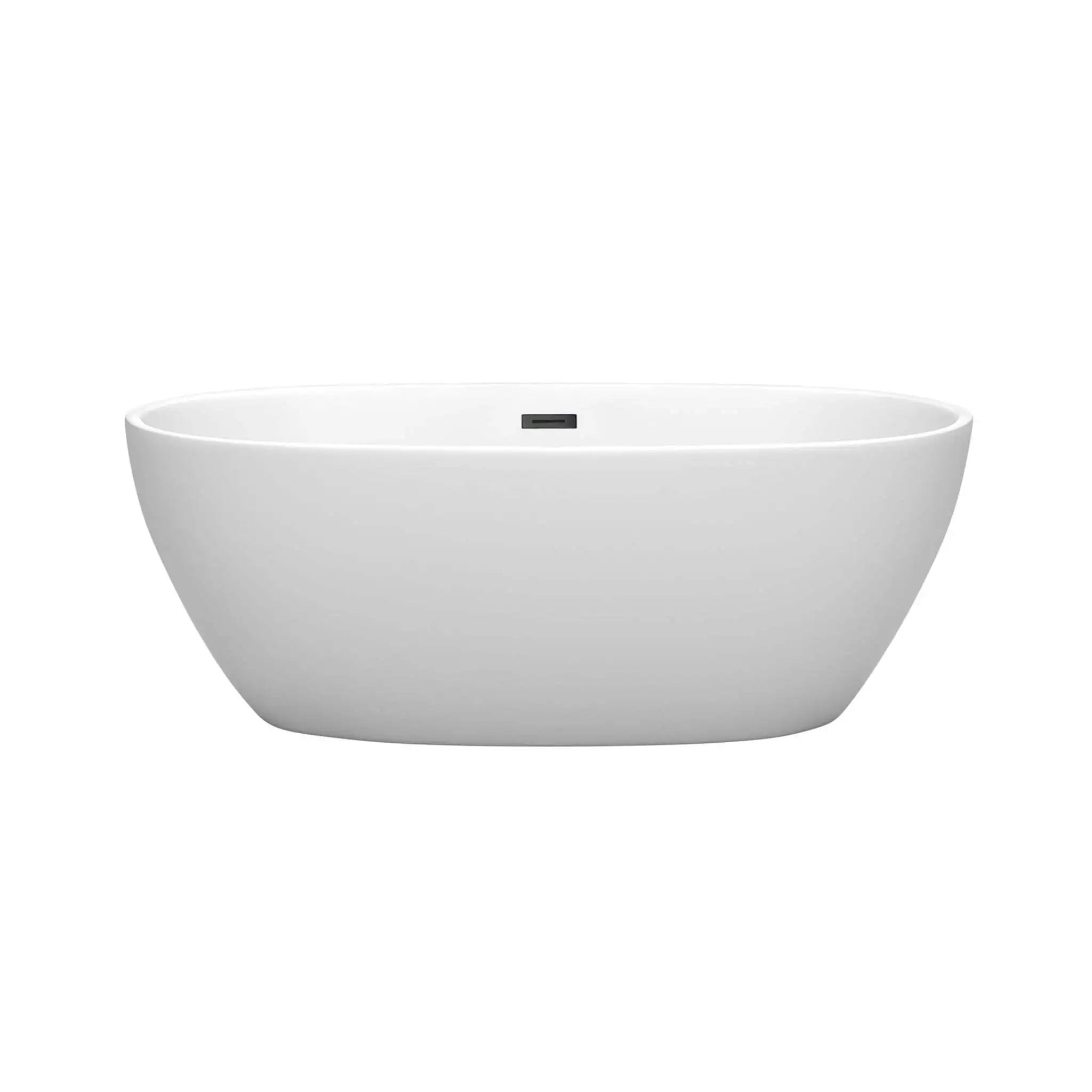 63" Matte White Freestanding Bathtub, Matte Black Trim - Juno by Wyndham (WCBTE306163MWMBTRIM) image 2