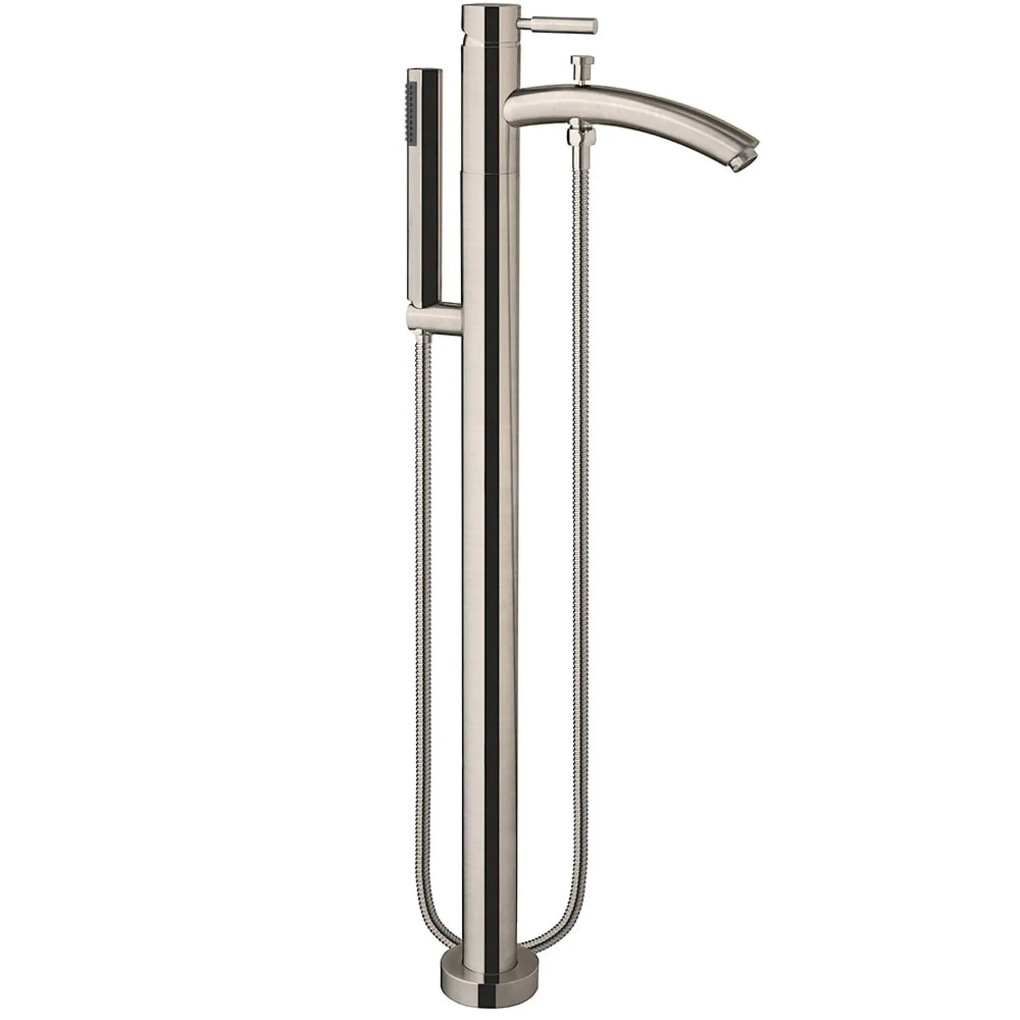 63" White Freestanding Bathtub with Brushed Nickel Faucet - Juno by Wyndham (WCBTK156163ATP11BN) image 6