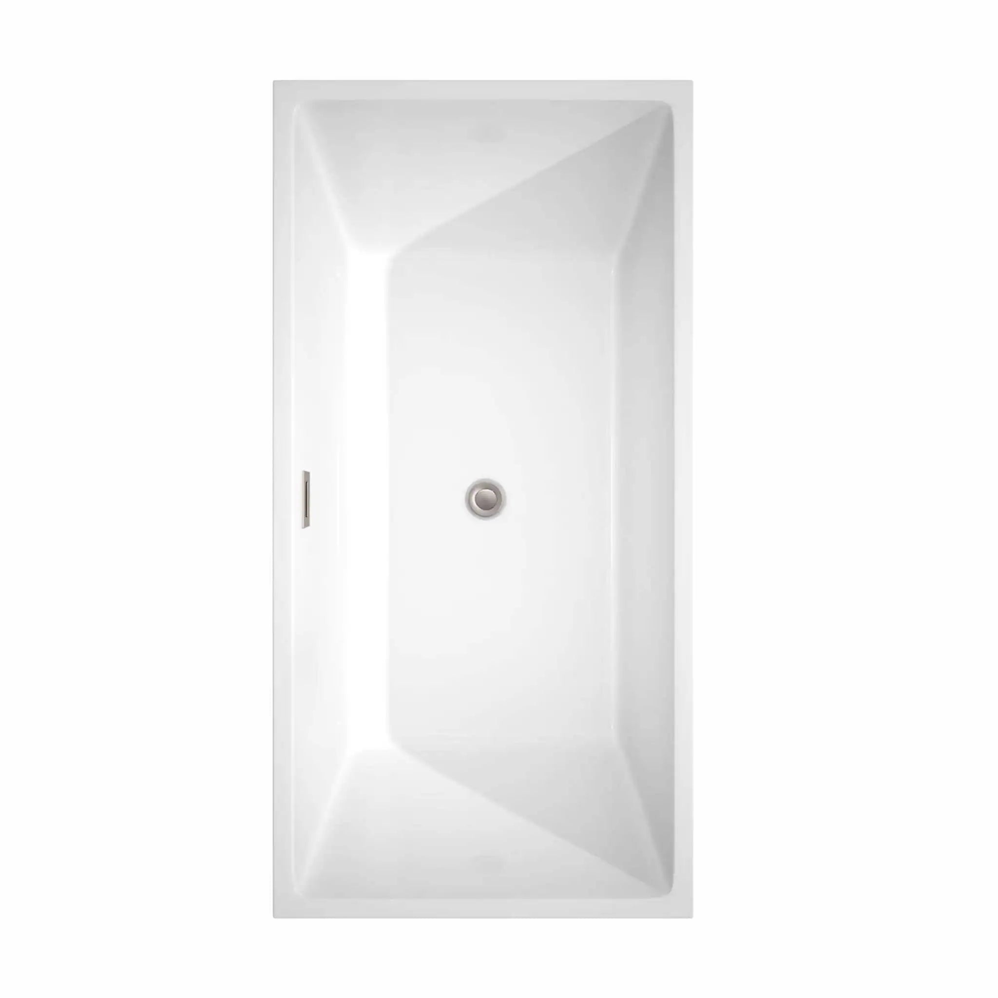 63" White Freestanding Bathtub with Brushed Nickel Faucet - Sara by Wyndham (WCBTK151463ATP11BN) image 3
