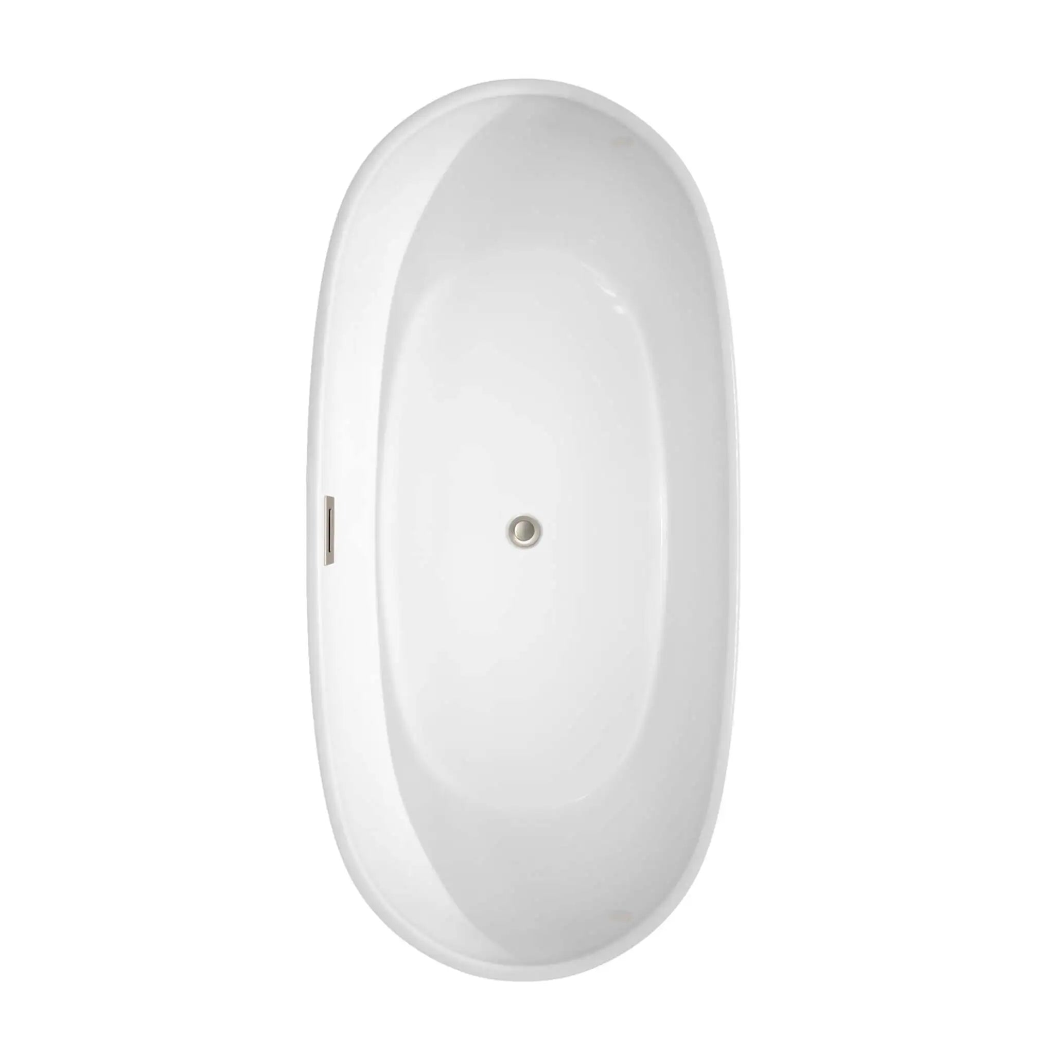 65" White Freestanding Bathtub, Brushed Nickel Trim - Rebecca by Wyndham (WCOBT101465BNTRIM) image 3