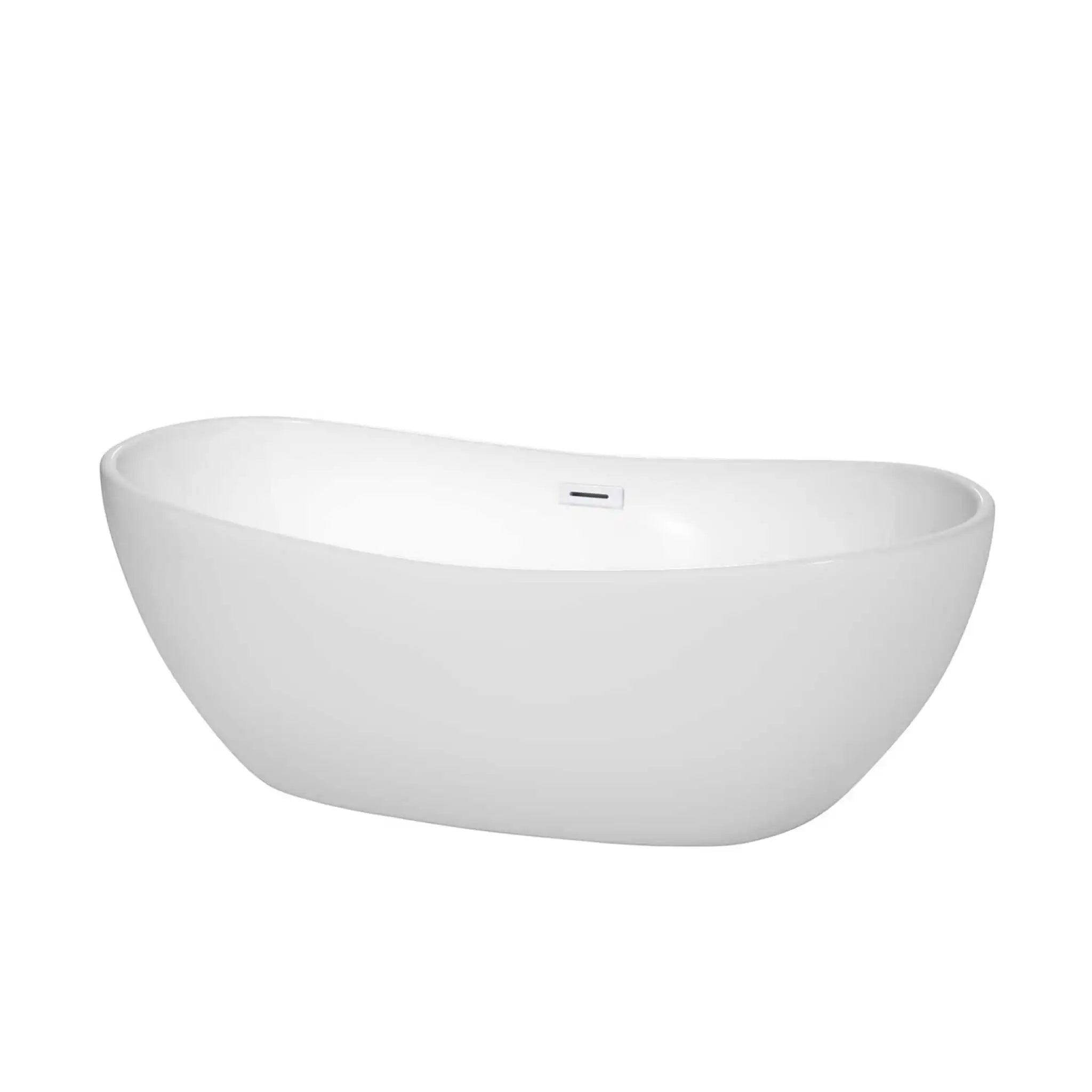 65" White Freestanding Bathtub - Rebecca by Wyndham (WCOBT101465SWTRIM) image