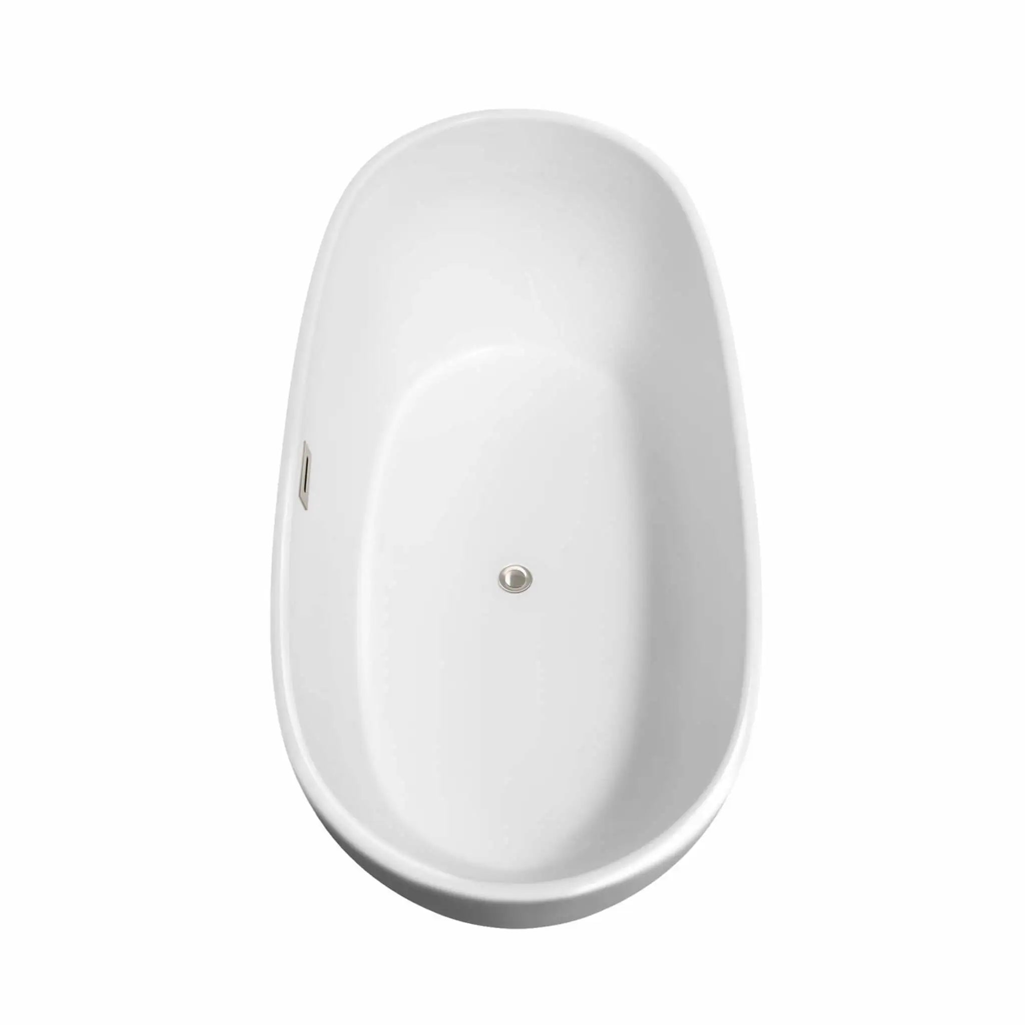 65" White Freestanding Bathtub with Brushed Nickel Faucet - Rebecca by Wyndham (WCOBT101465ATP11BN) image 4