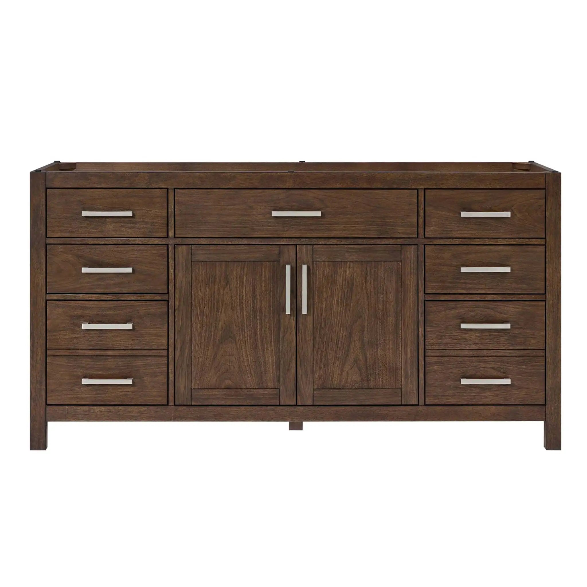 66" Beckett Single Bathroom Vanity in Dark Walnut with Brushed Nickel Trim by Wyndham