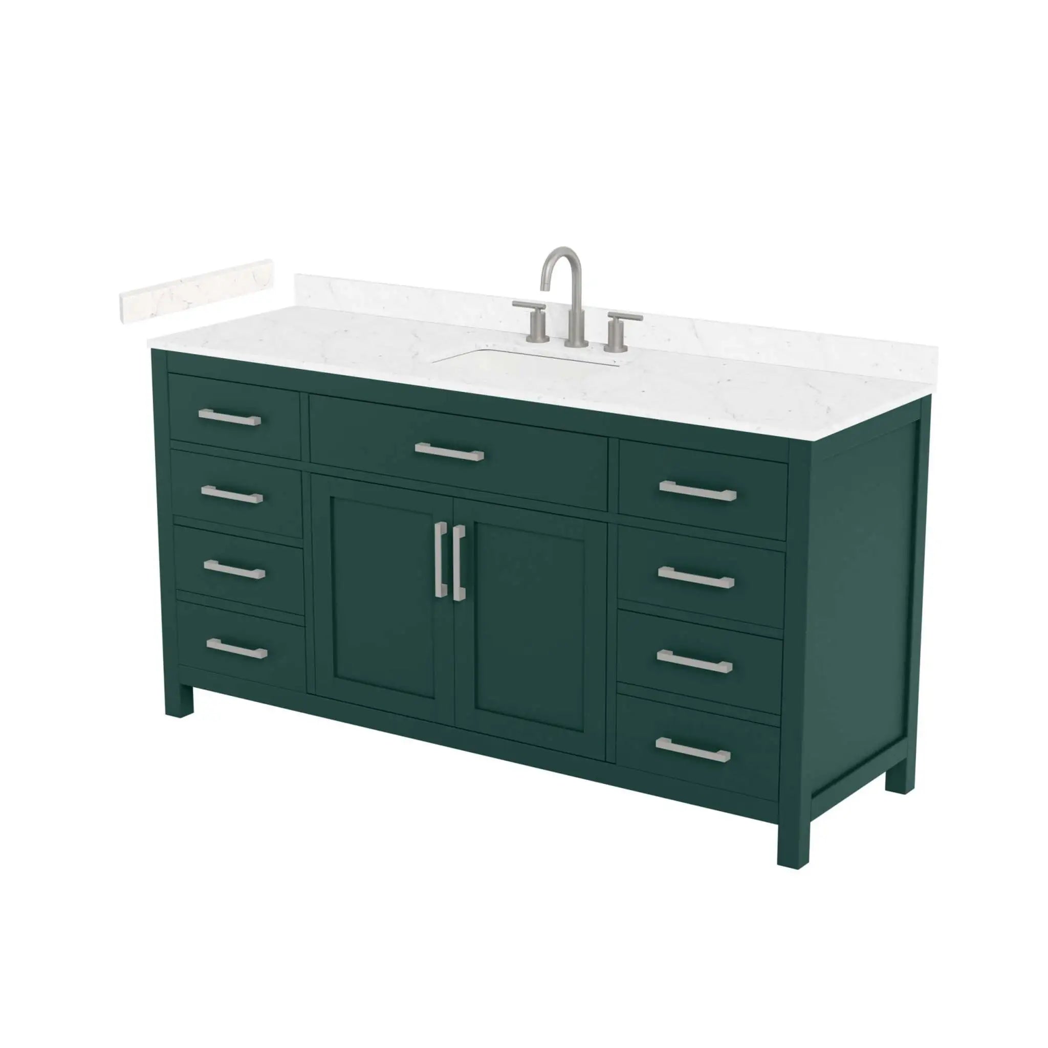 66" Beckett Single Bathroom Vanity in Green with Brushed Nickel Trim by Wyndham