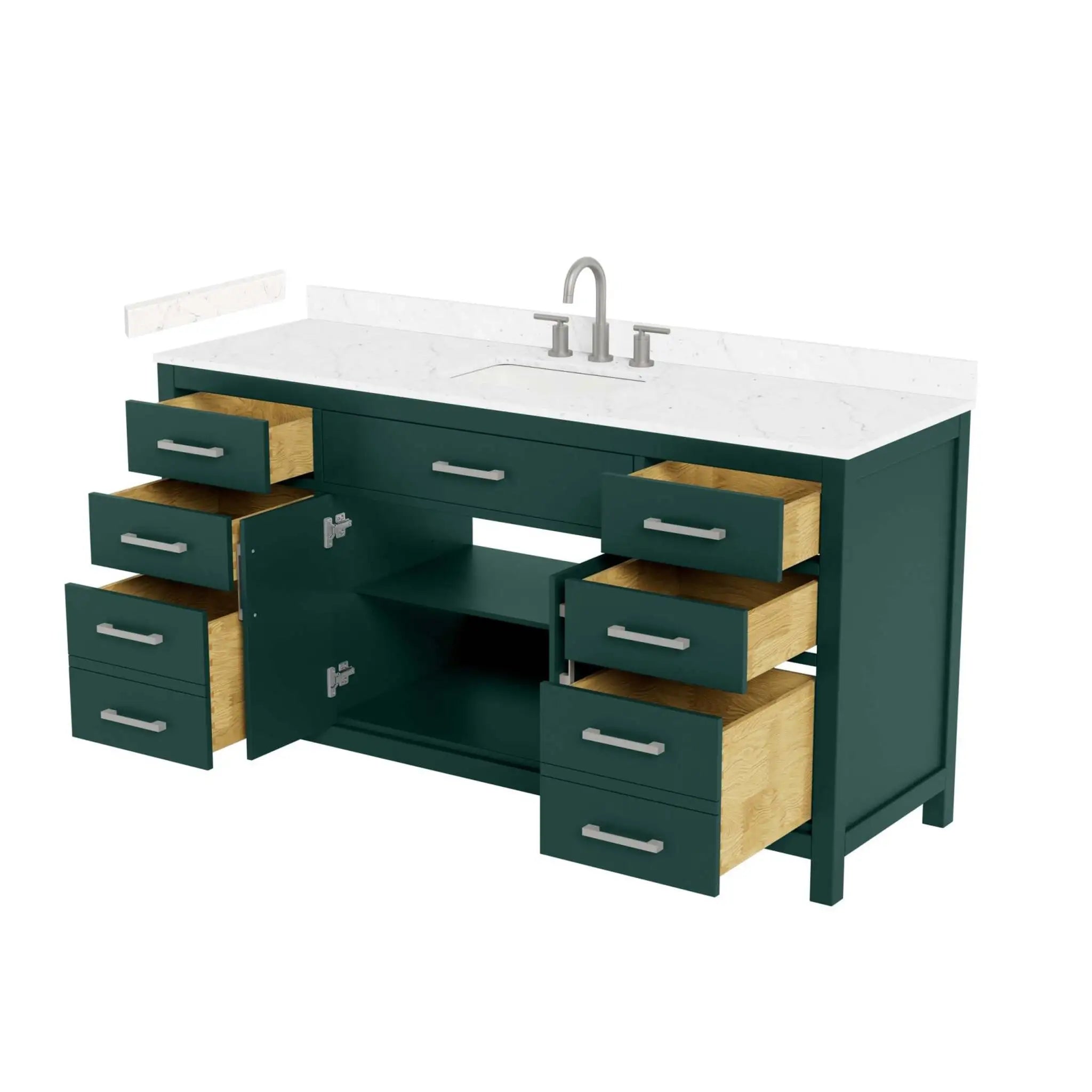 66" Beckett Single Bathroom Vanity in Green with Brushed Nickel Trim by Wyndham