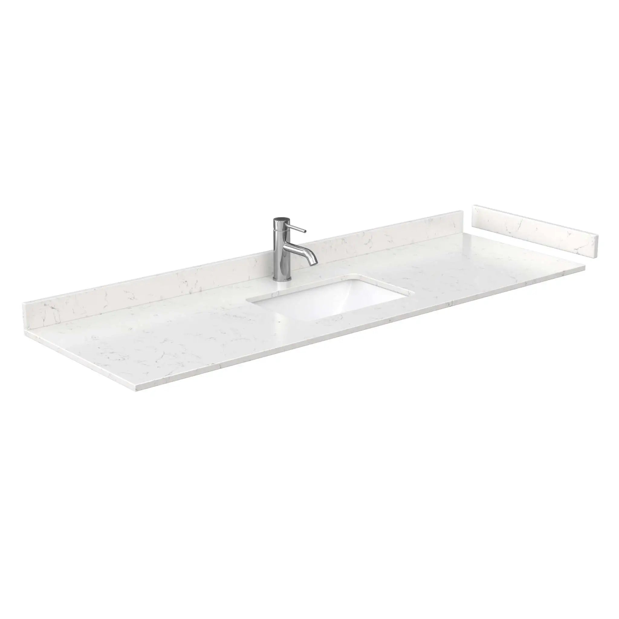 66" Beckett Single Bathroom Vanity in White with Matte Black Trim by Wyndham