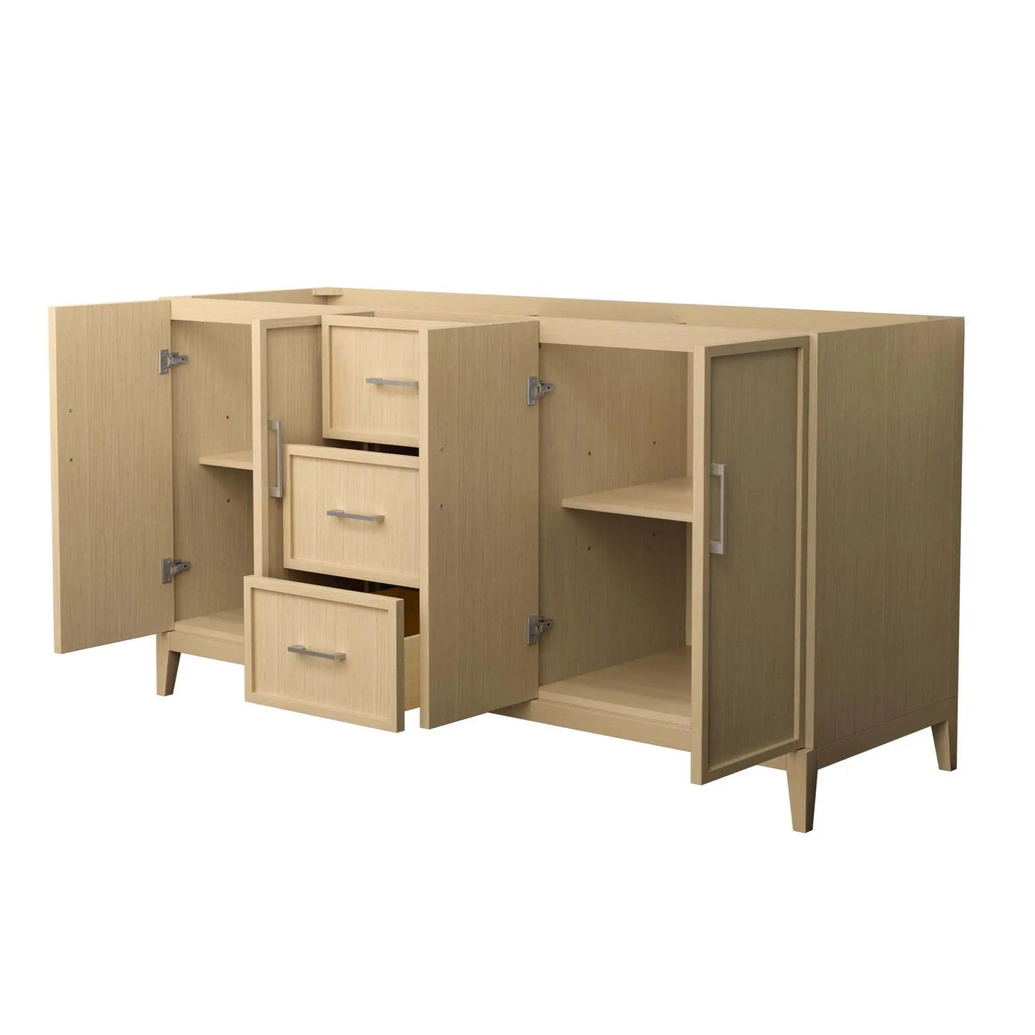 66" Elan Double Bathroom Vanity in White Oak with Brushed Nickel Trim by Wyndham