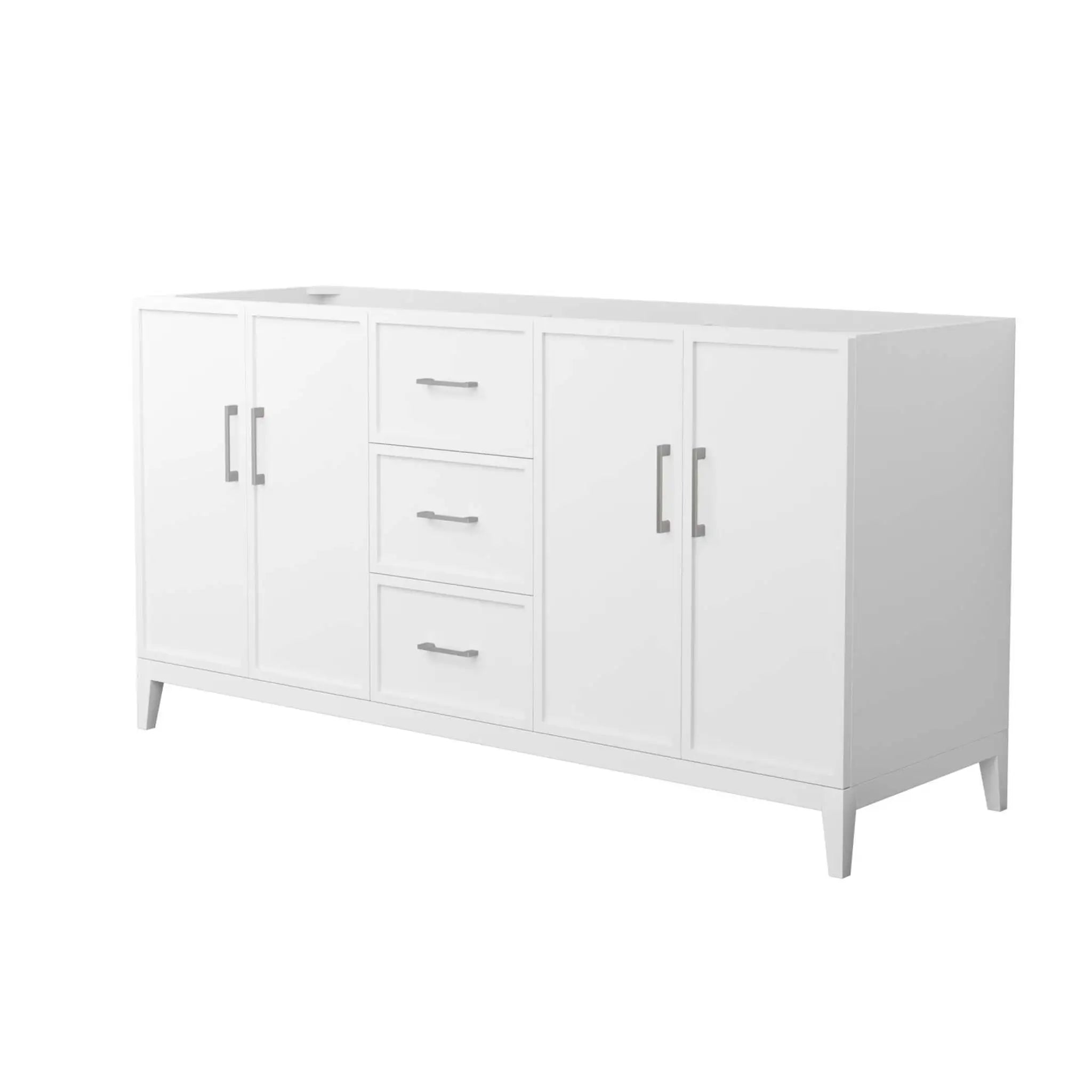 66" Elan Double Bathroom Vanity in White with Brushed Nickel Trim by Wyndham