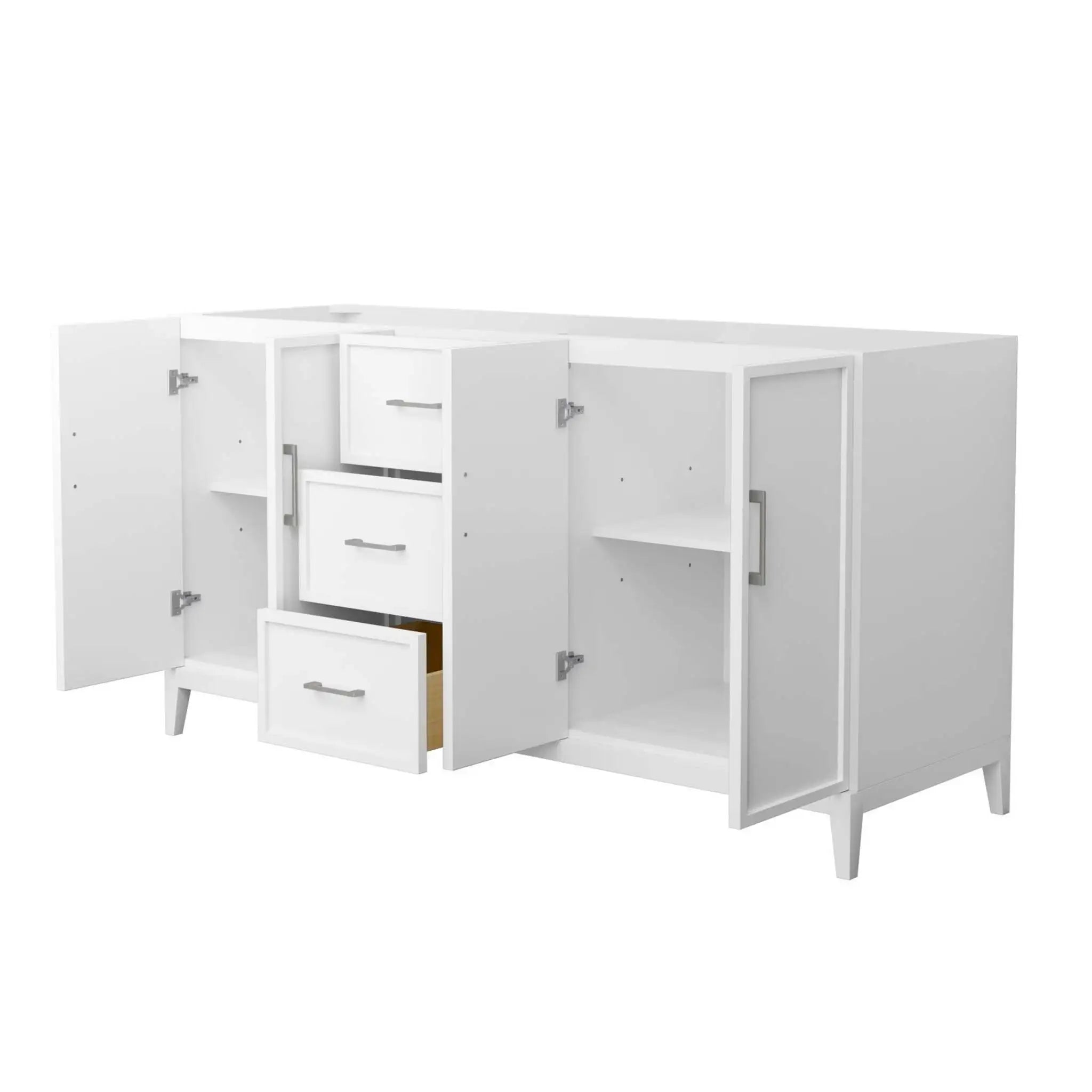 66" Elan Double Bathroom Vanity in White with Brushed Nickel Trim by Wyndham
