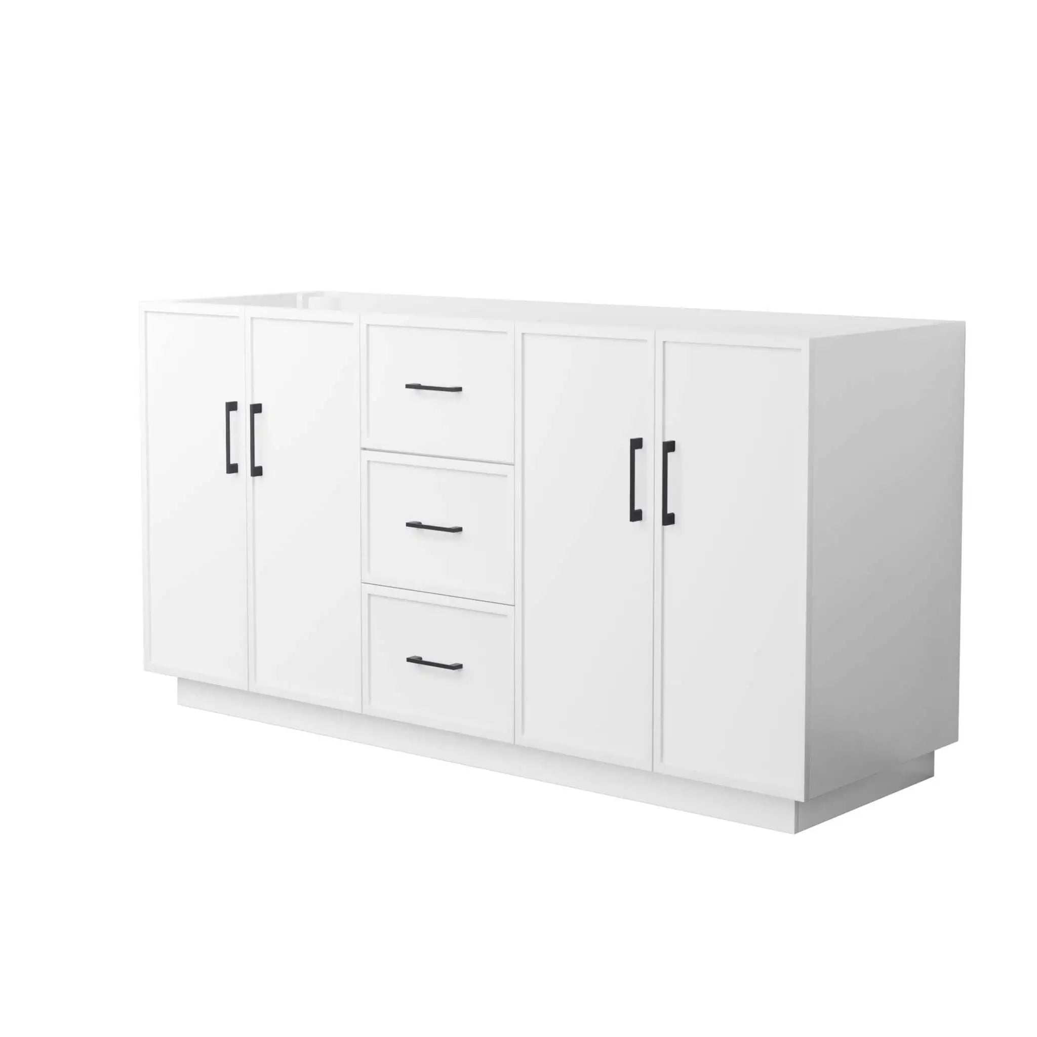 66" Elan TK Elan Double Bathroom Vanity with Toe Kick in White with Matte Black Trim by Wyndham