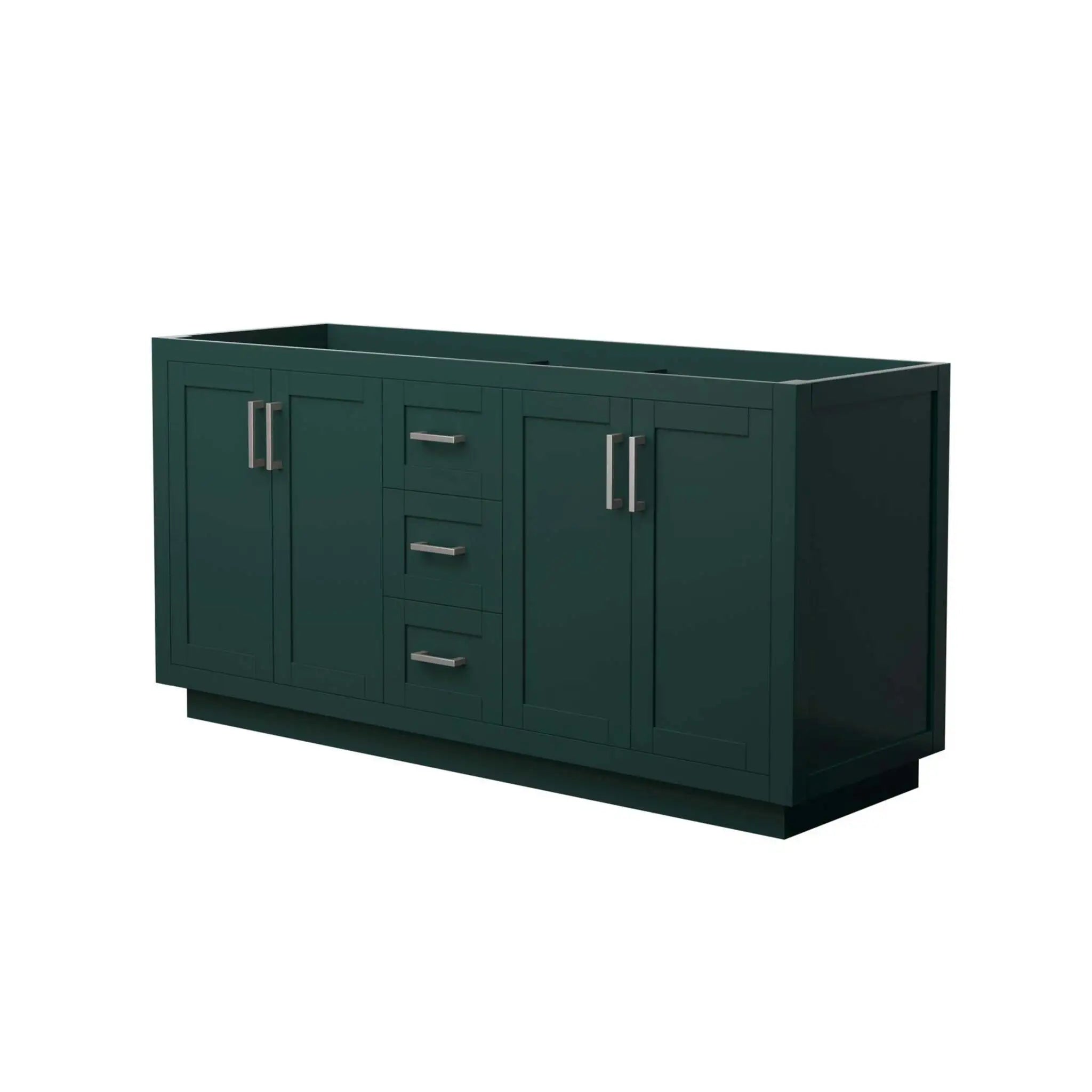 66" Miranda Double Bathroom Vanity in Green with Brushed Nickel Trim by Wyndham