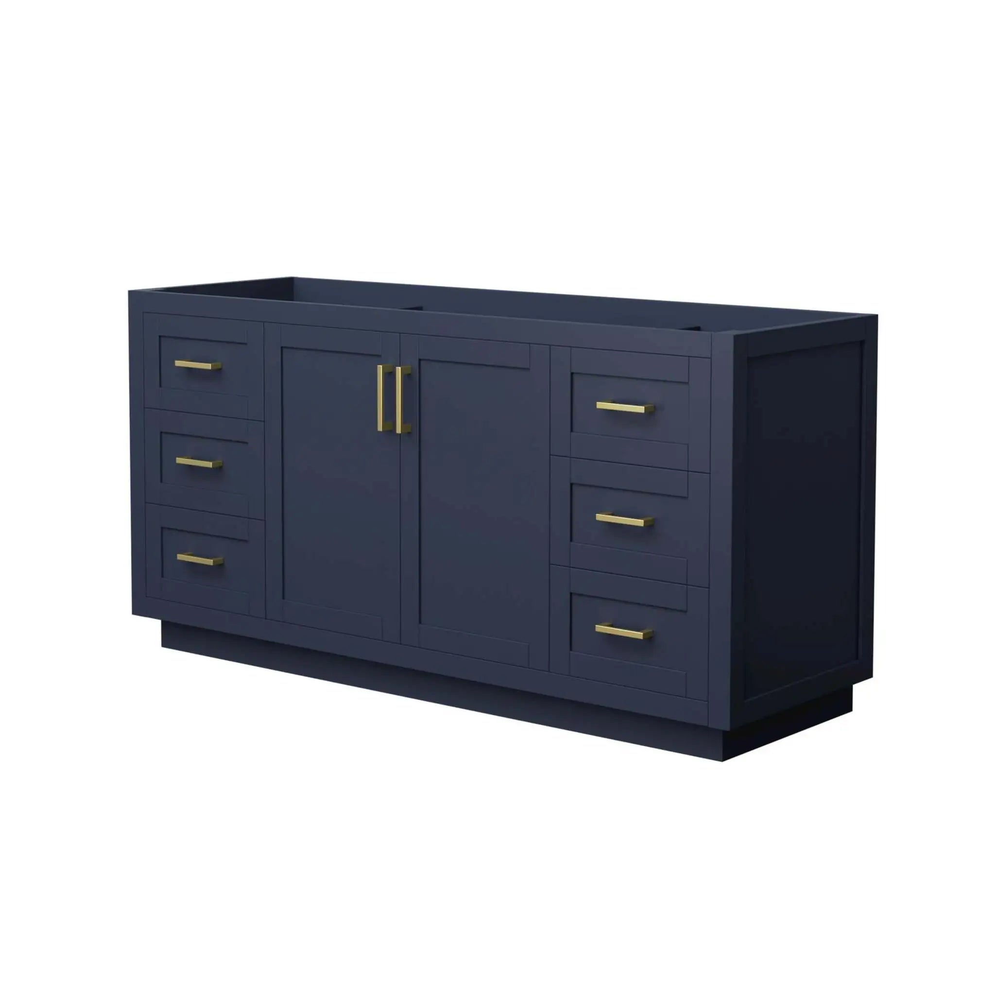 66" Miranda Single Bathroom Vanity in Dark Blue with Brushed Gold Trim by Wyndham