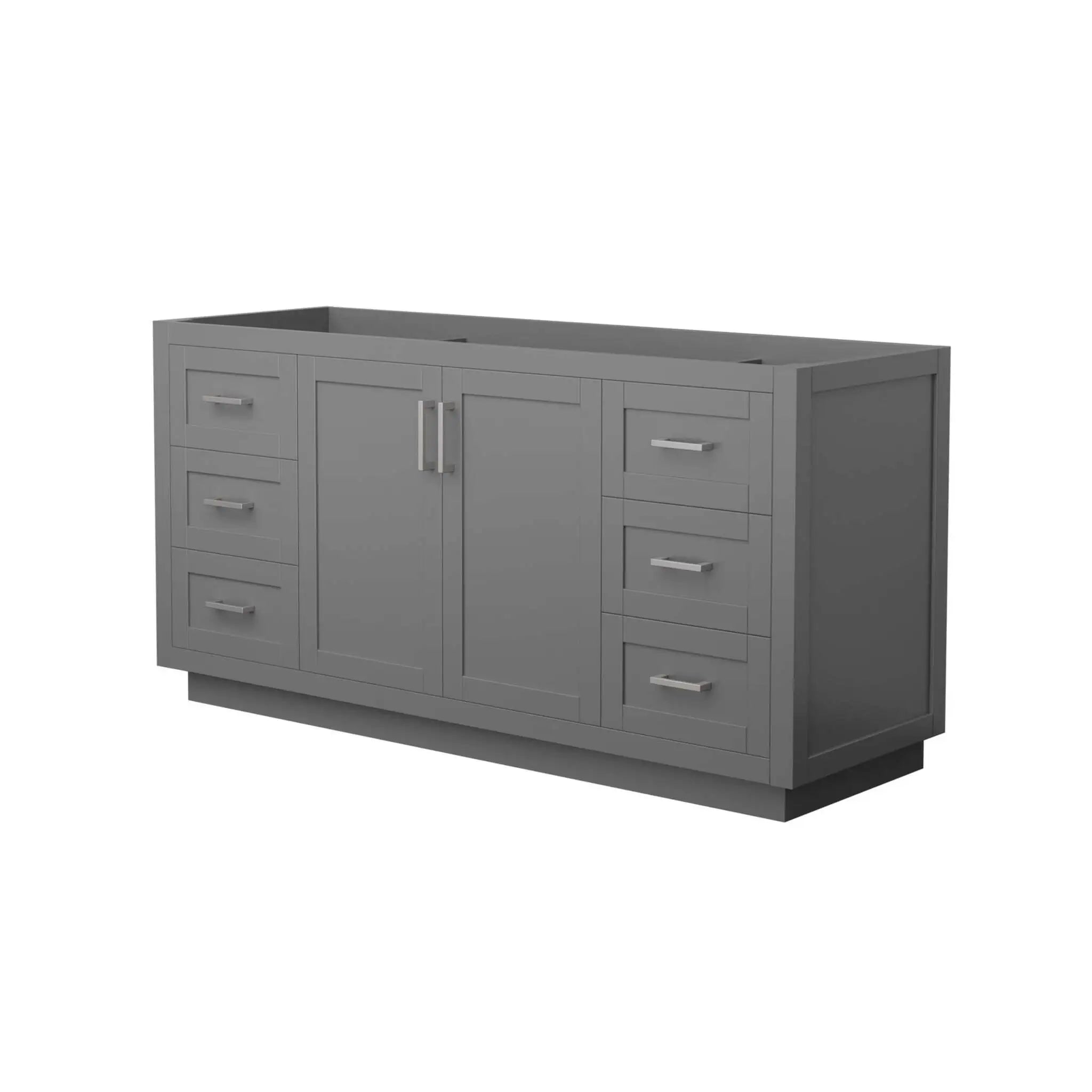 66" Miranda Single Bathroom Vanity in Dark Gray with Brushed Nickel Trim by Wyndham