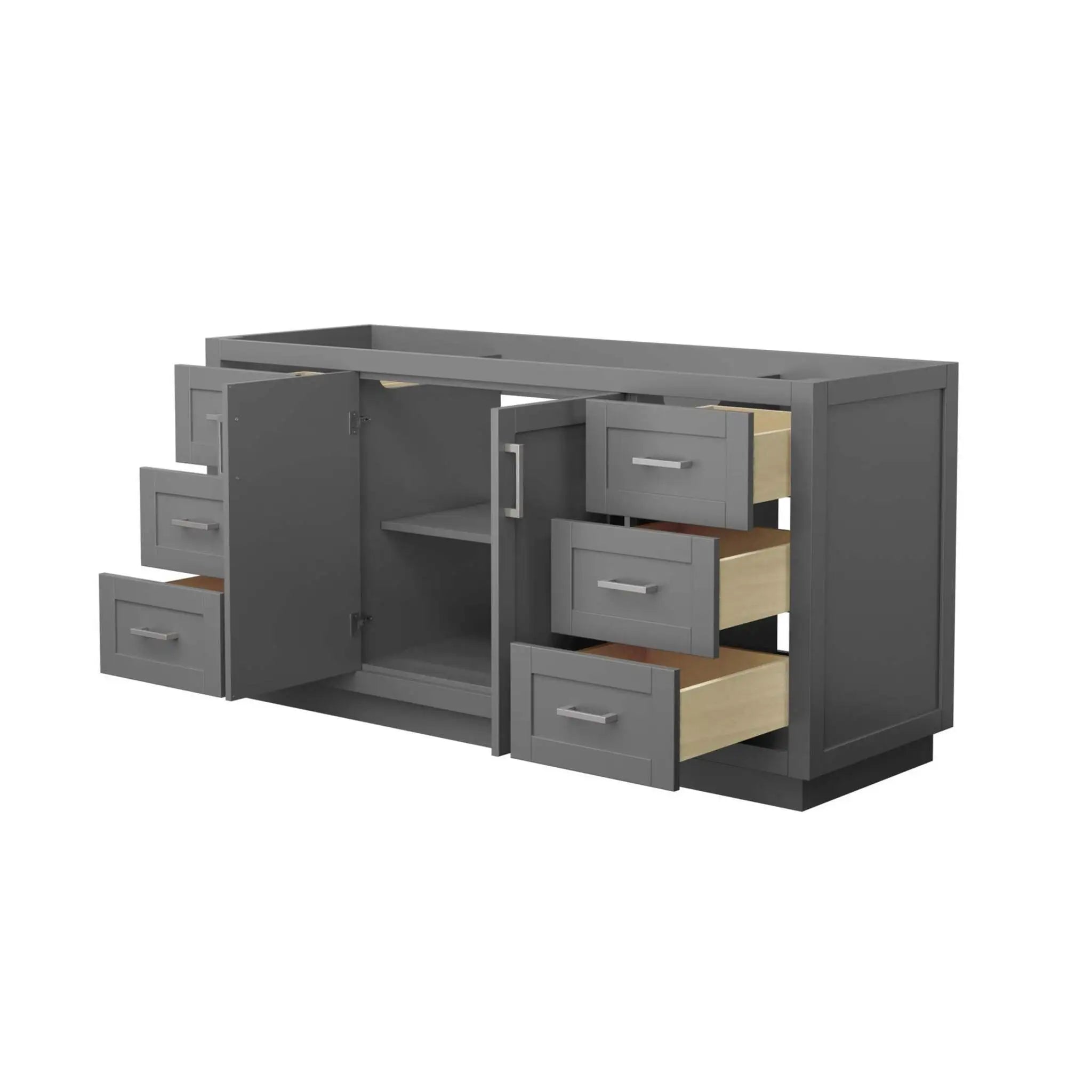 66" Miranda Single Bathroom Vanity in Dark Gray with Brushed Nickel Trim by Wyndham