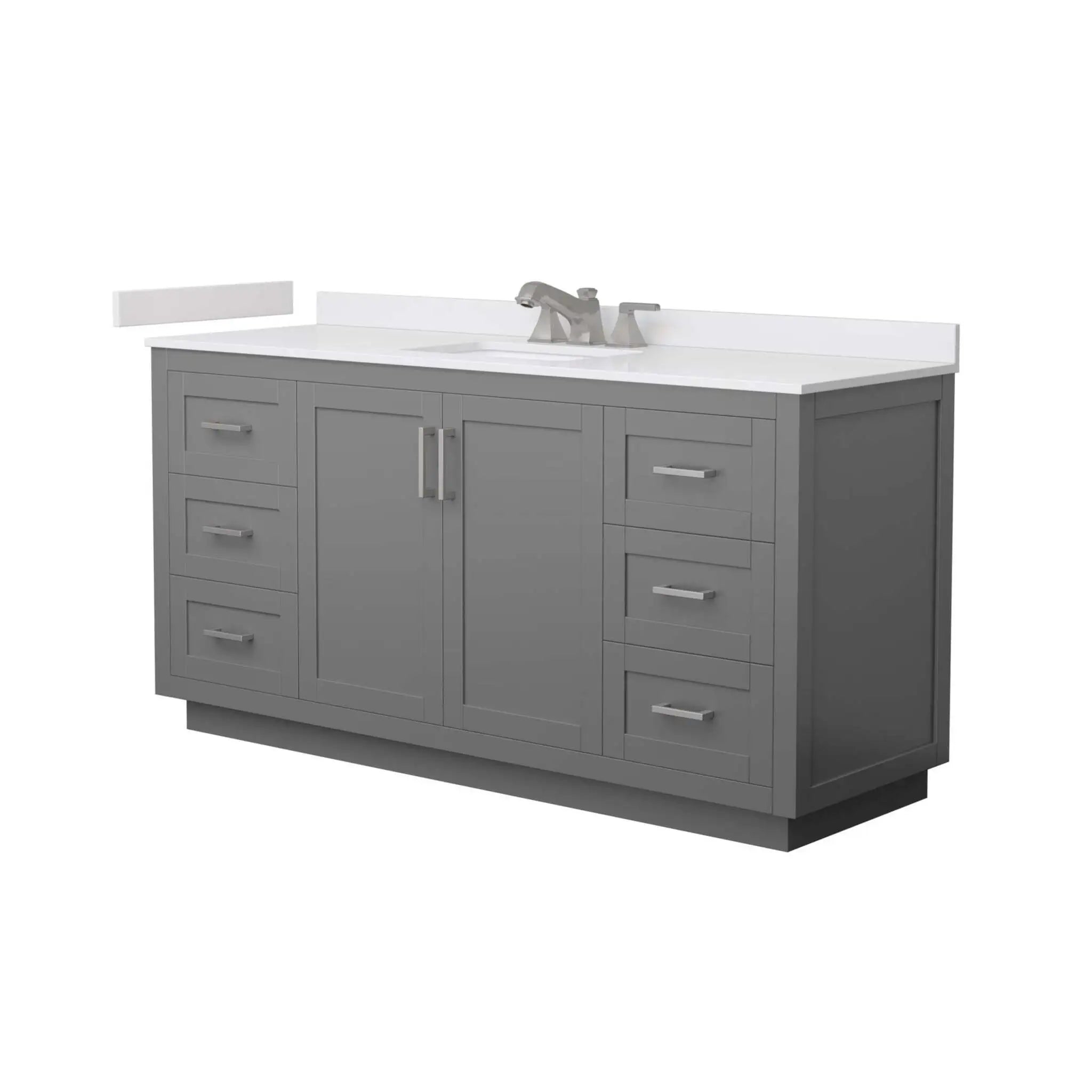 66" Miranda Single Bathroom Vanity in Dark Gray with Brushed Nickel Trim by Wyndham