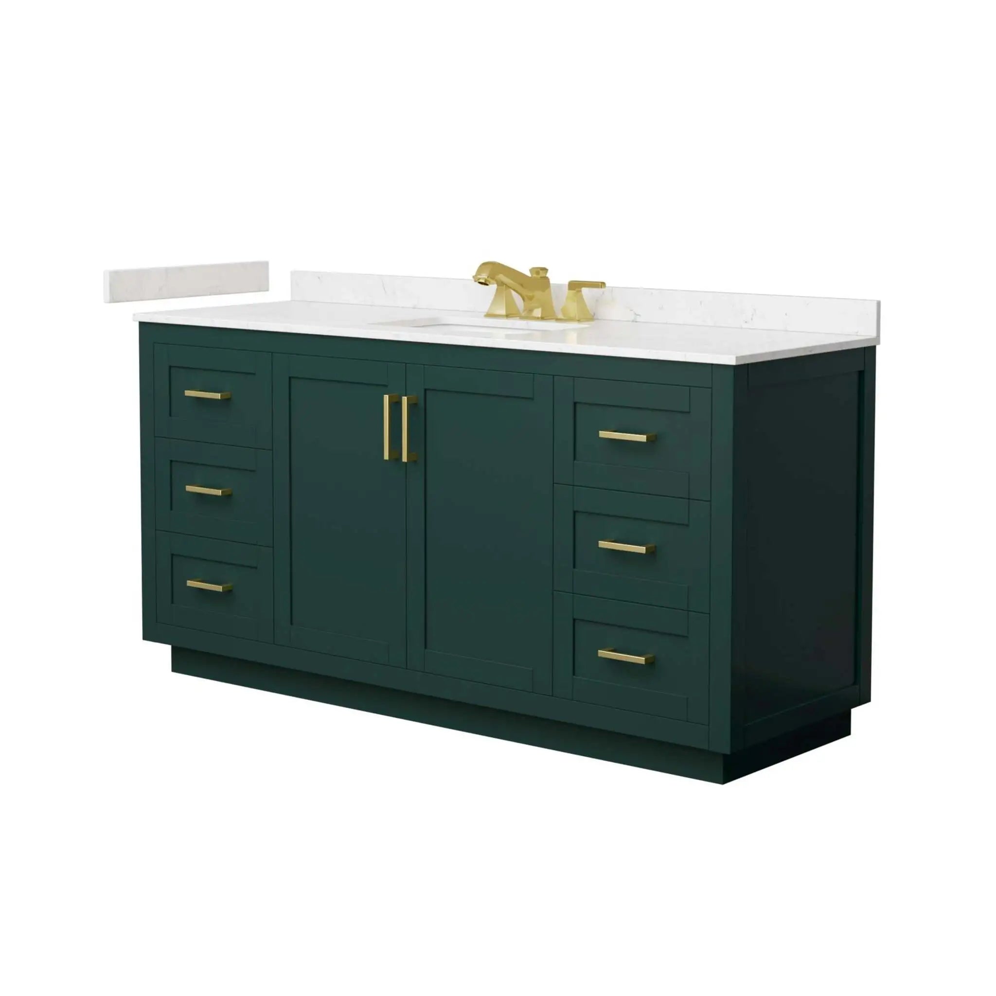 66" Miranda Single Bathroom Vanity in Green with Brushed Gold Trim by Wyndham
