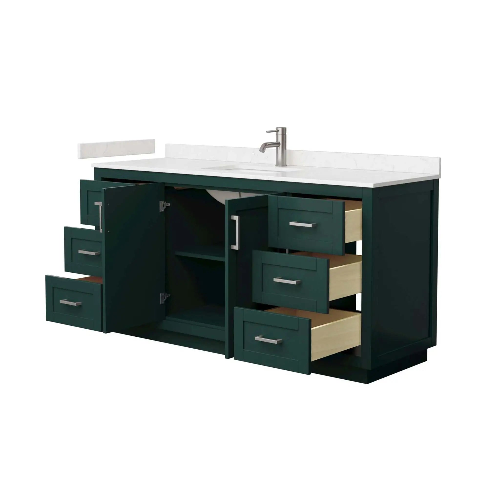 66" Miranda Single Bathroom Vanity in Green with Brushed Nickel Trim by Wyndham