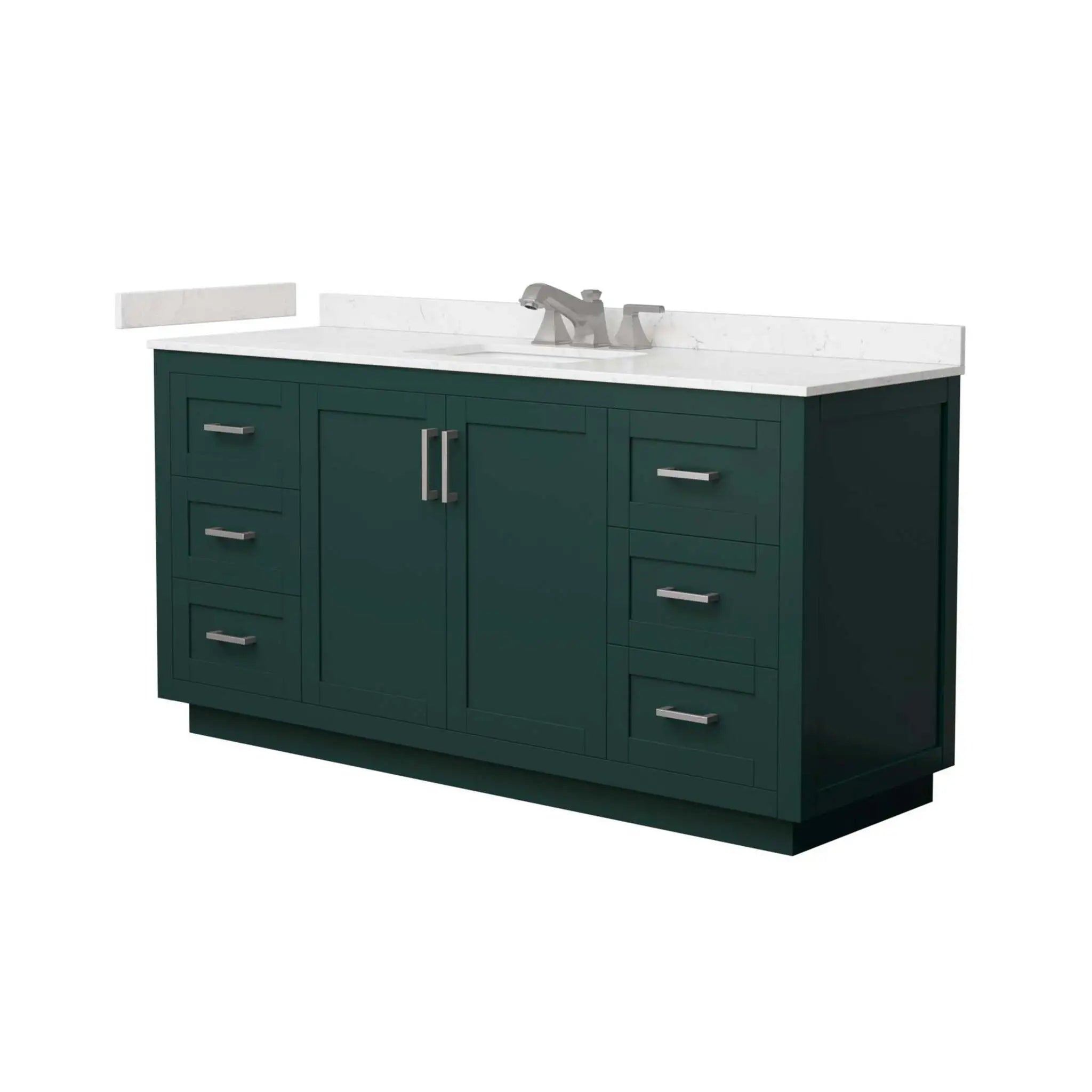 66" Miranda Single Bathroom Vanity in Green with Brushed Nickel Trim by Wyndham