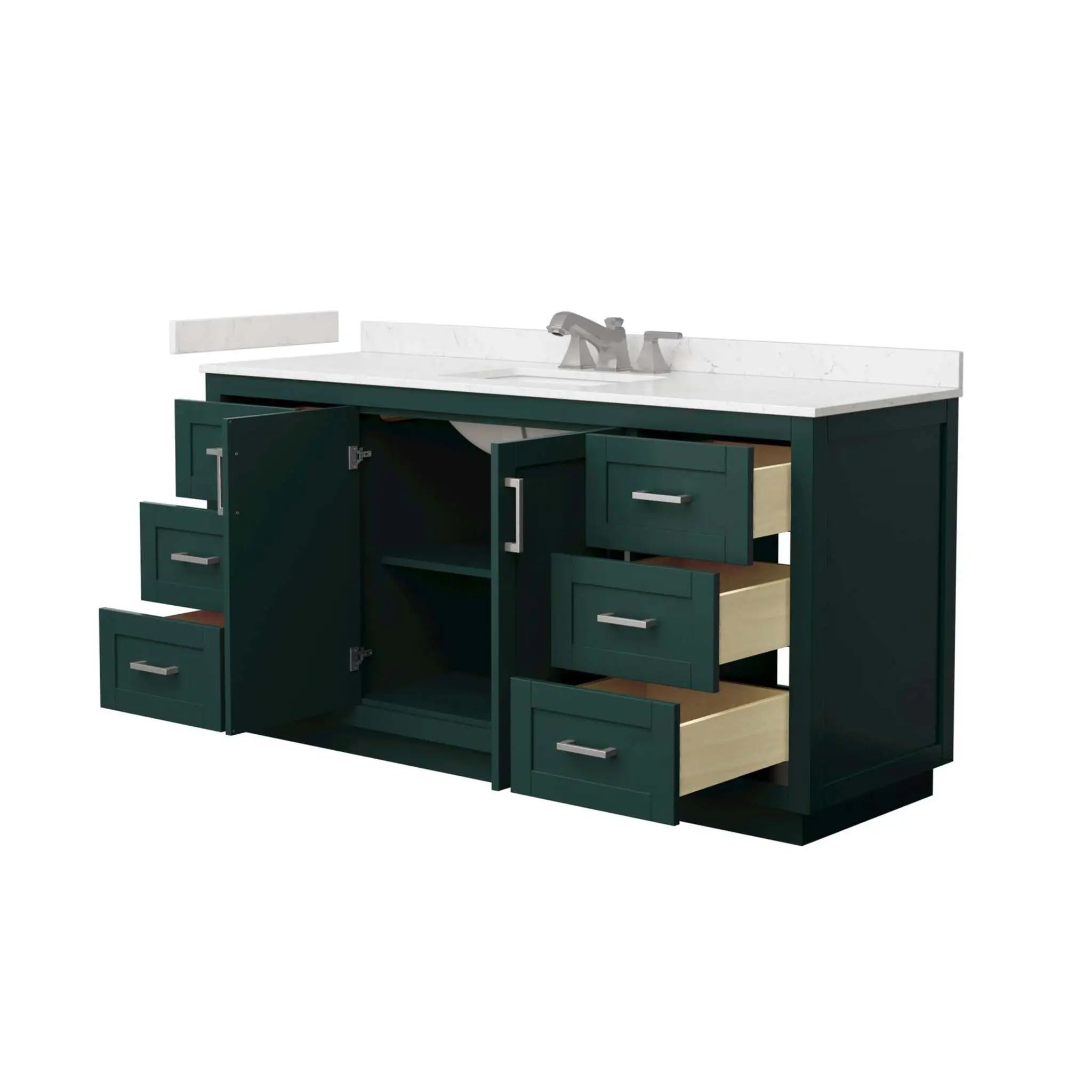 66" Miranda Single Bathroom Vanity in Green with Brushed Nickel Trim by Wyndham