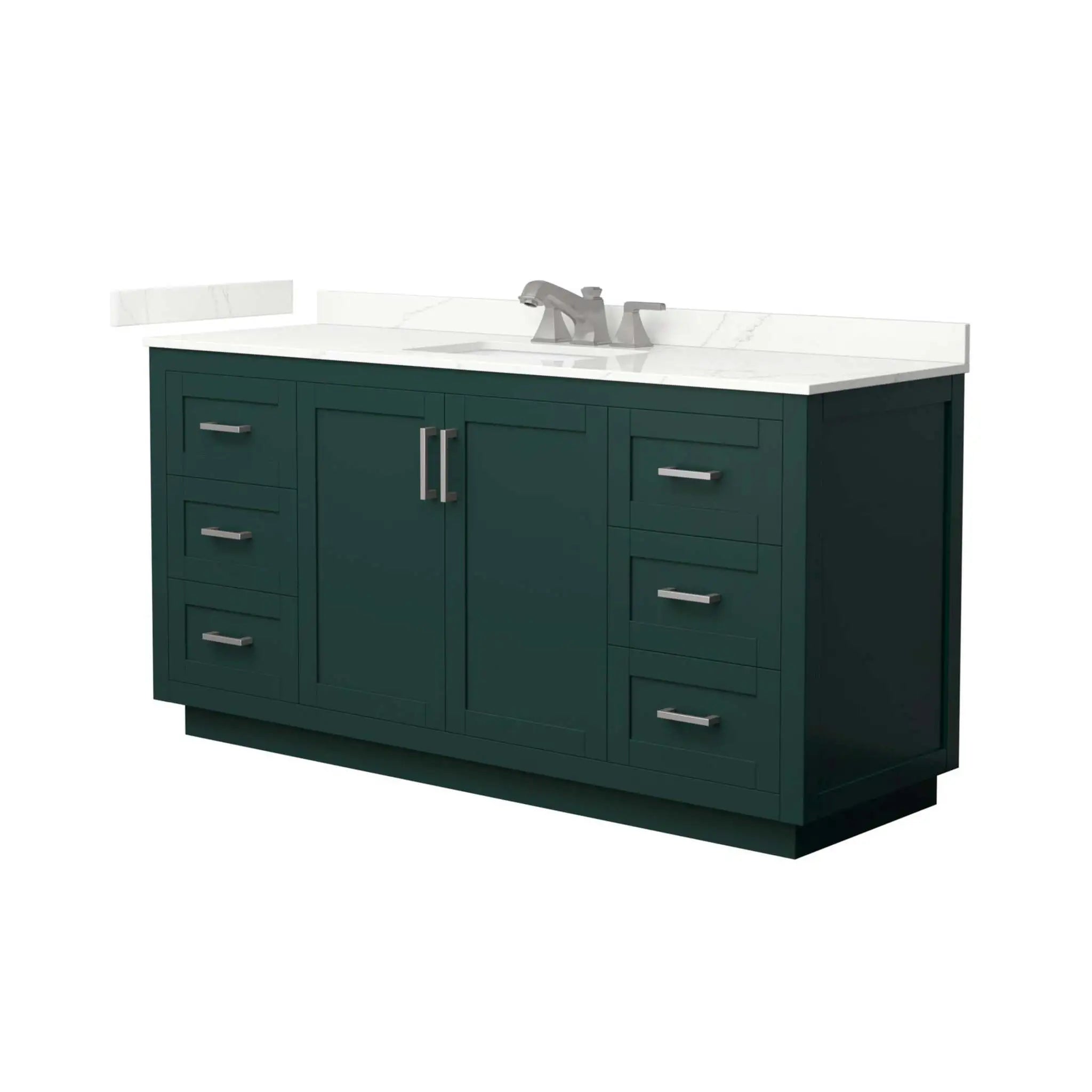 66" Miranda Single Bathroom Vanity in Green with Brushed Nickel Trim by Wyndham