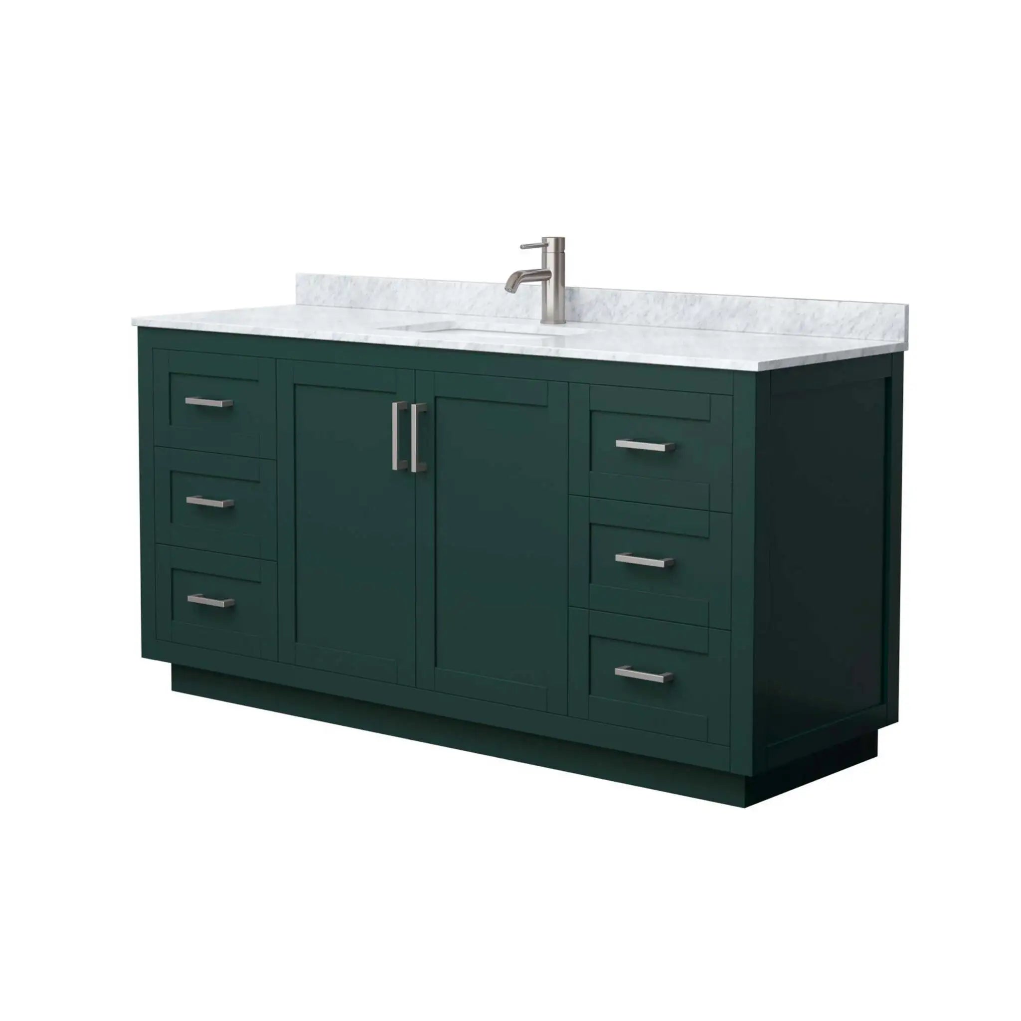 66" Miranda Single Bathroom Vanity in Green with Brushed Nickel Trim by Wyndham