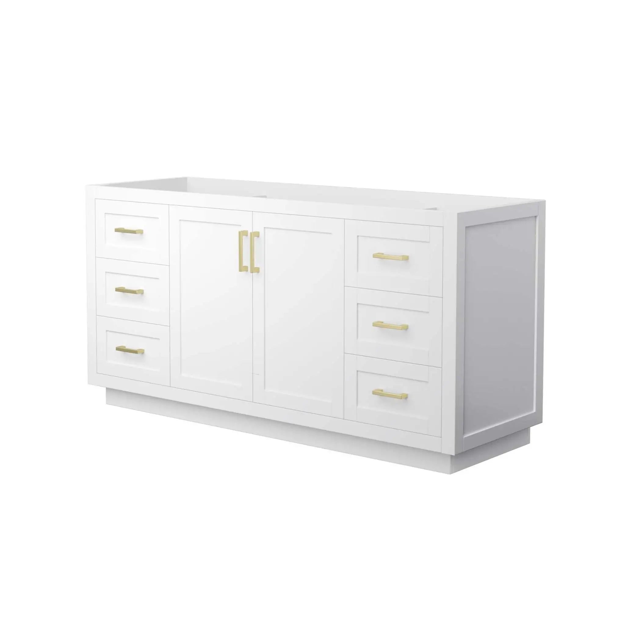66" Miranda Single Bathroom Vanity in White with Brushed Gold Trim by Wyndham