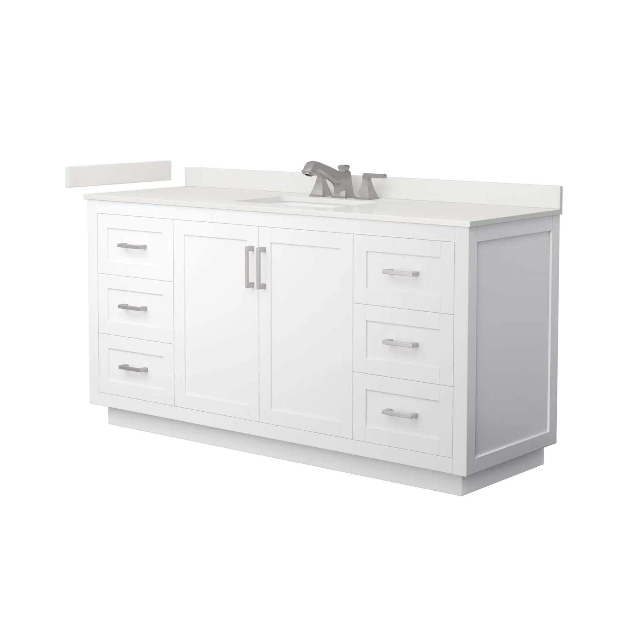66" Miranda Single Bathroom Vanity in White with Brushed Nickel Trim by Wyndham