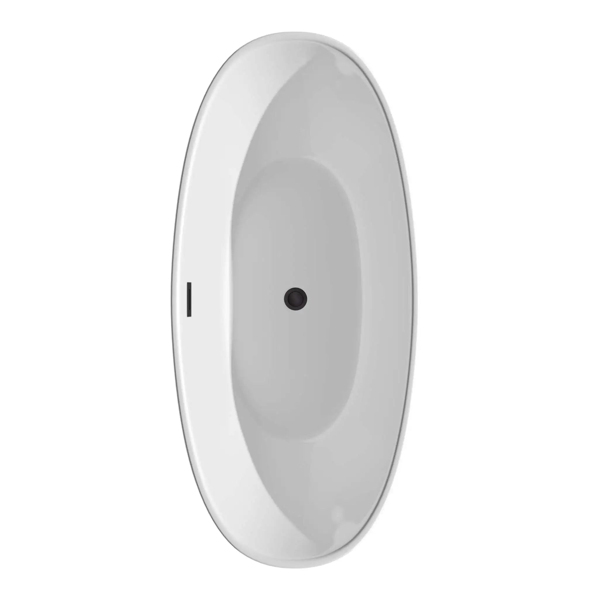 66" White Freestanding Bathtub with Matte Black Faucet - Dorrit by Wyndham (WCBTE652066MBATPBK) image 5