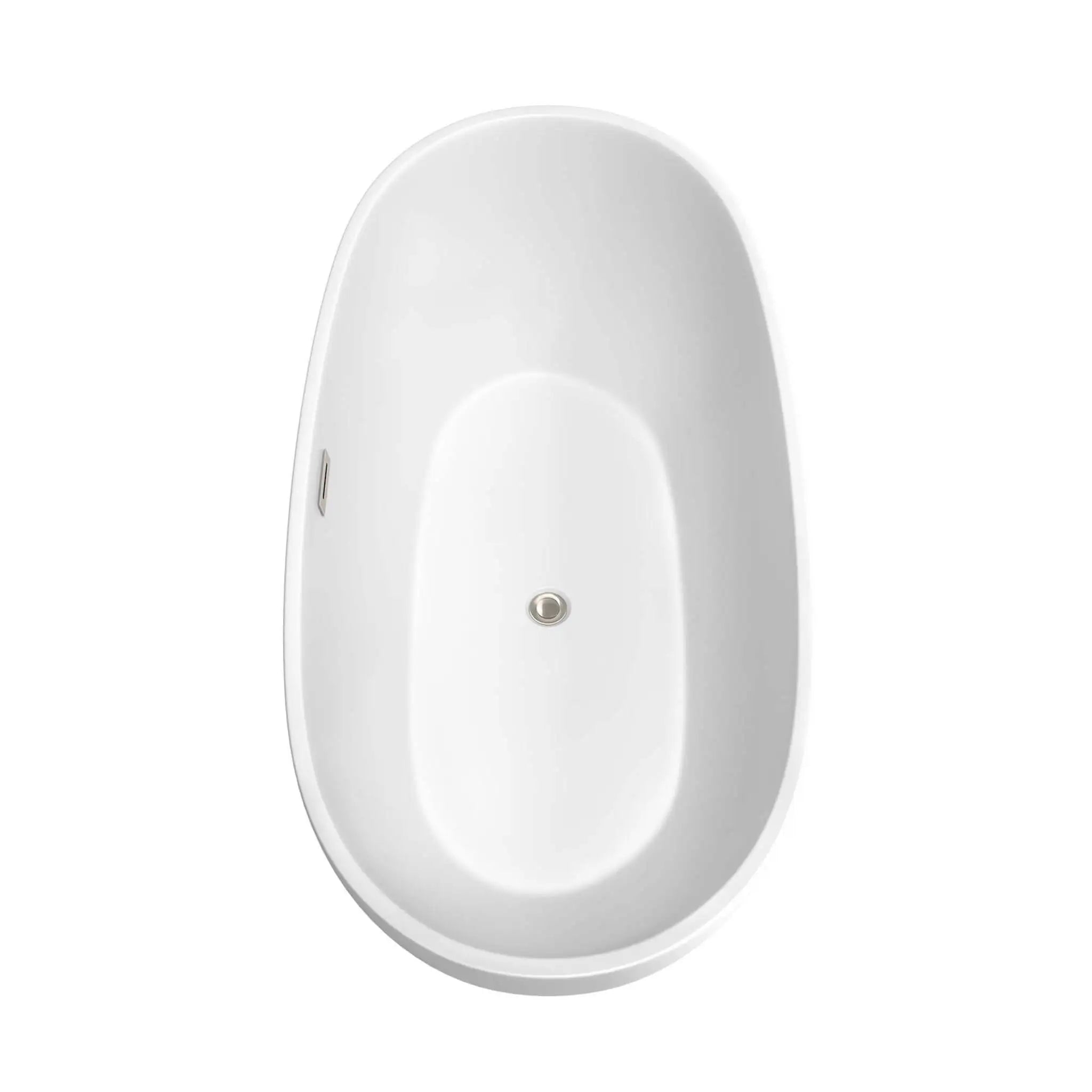 67" Matte White Freestanding Bathtub, Brushed Nickel Trim - Juno by Wyndham (WCBTE306167MWBNTRIM) image 3