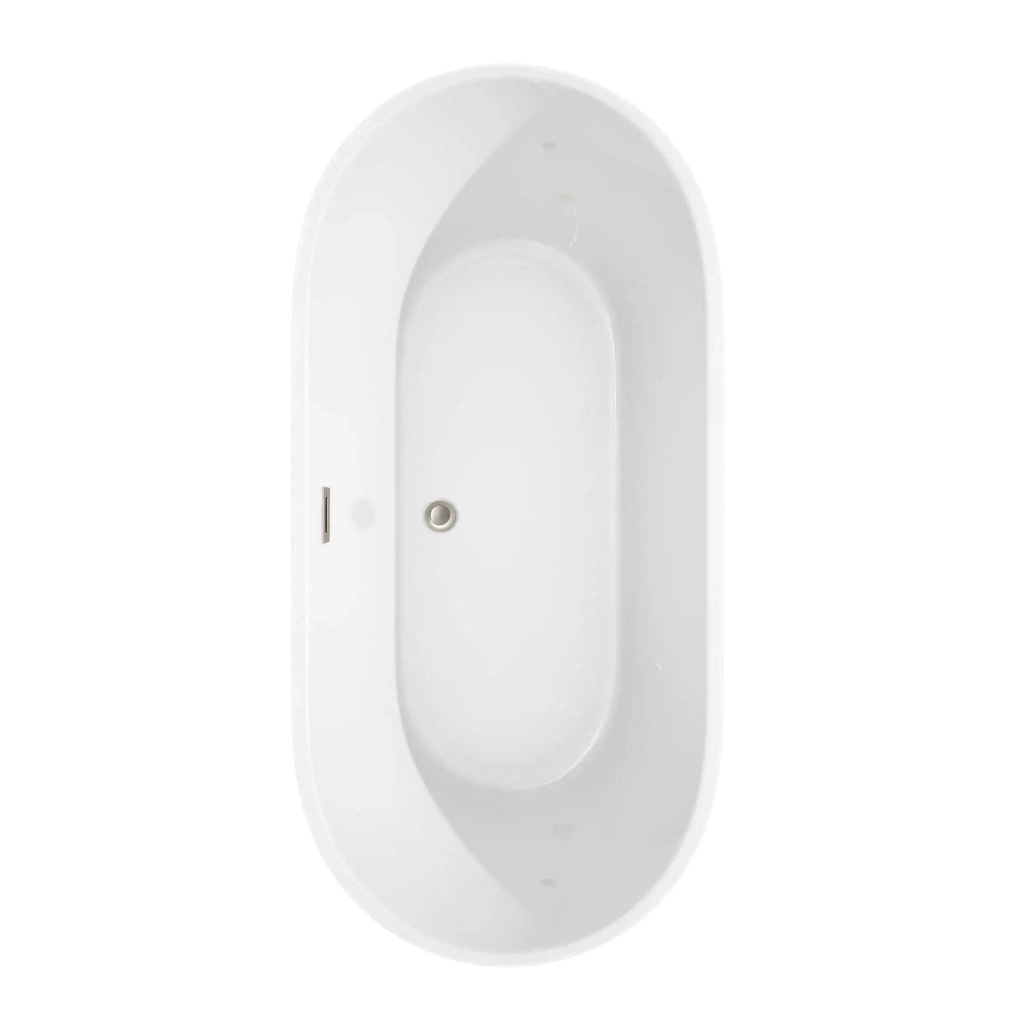 67" White Freestanding Bathtub, Brushed Nickel Trim - Carissa by Wyndham (WCOBT101267BNTRIM) image 3