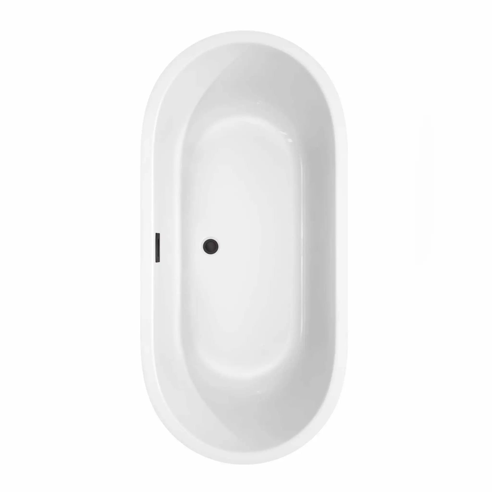 67" White Freestanding Bathtub, Matte Black Trim - Juliette by Wyndham (WCOBT101367MBTRIM) image 3