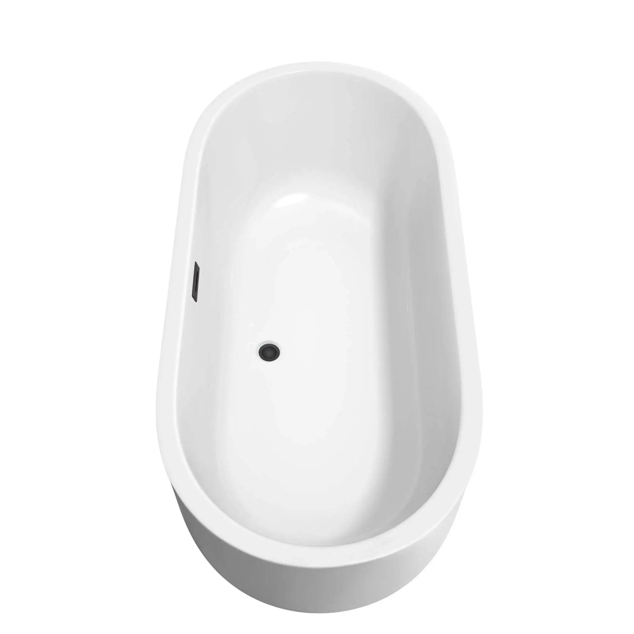67" White Freestanding Bathtub, Matte Black Trim - Juliette by Wyndham (WCOBT101367MBTRIM) image 4