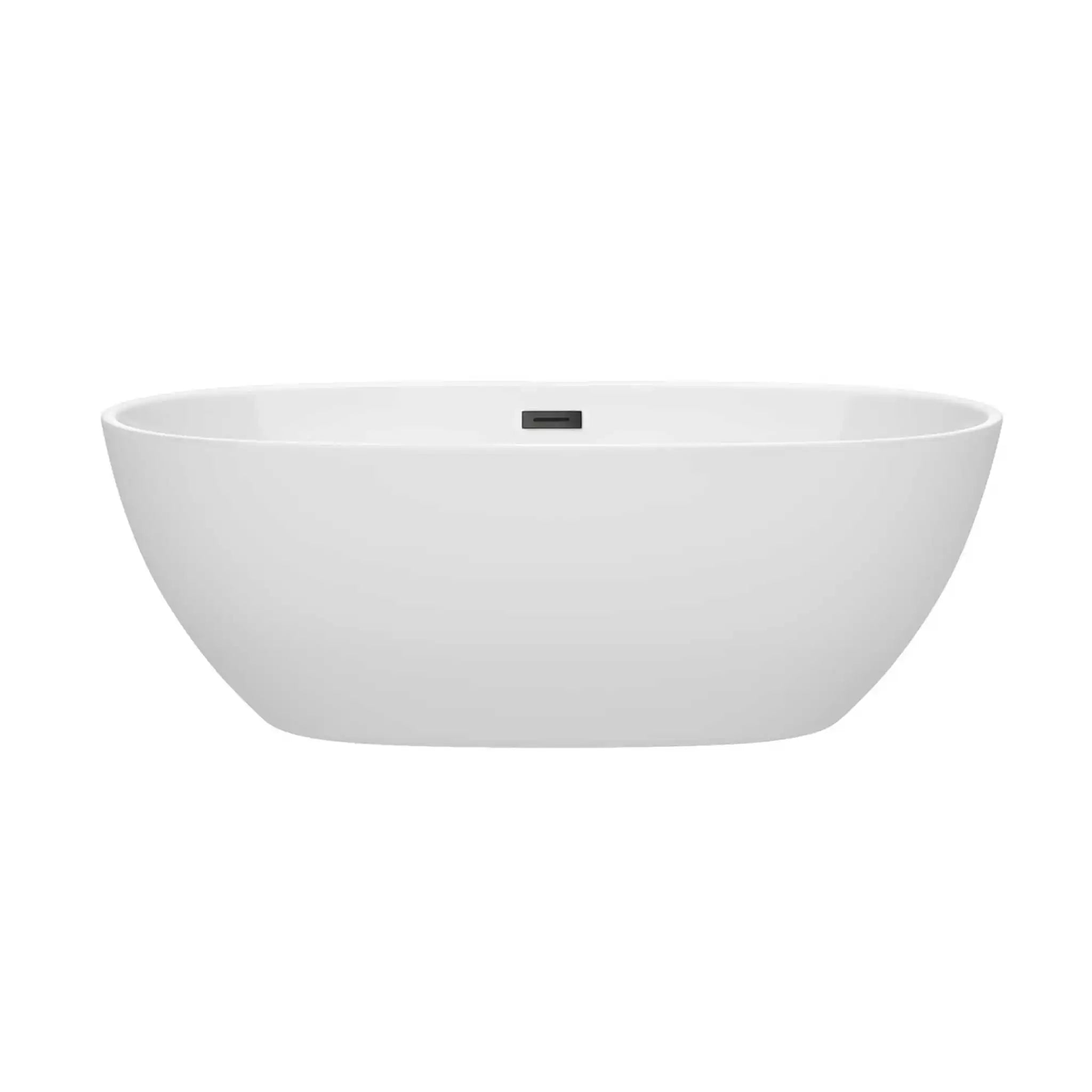 67" White Freestanding Bathtub, Matte Black Trim - Juno by Wyndham (WCBTK156167MBTRIM) image 2