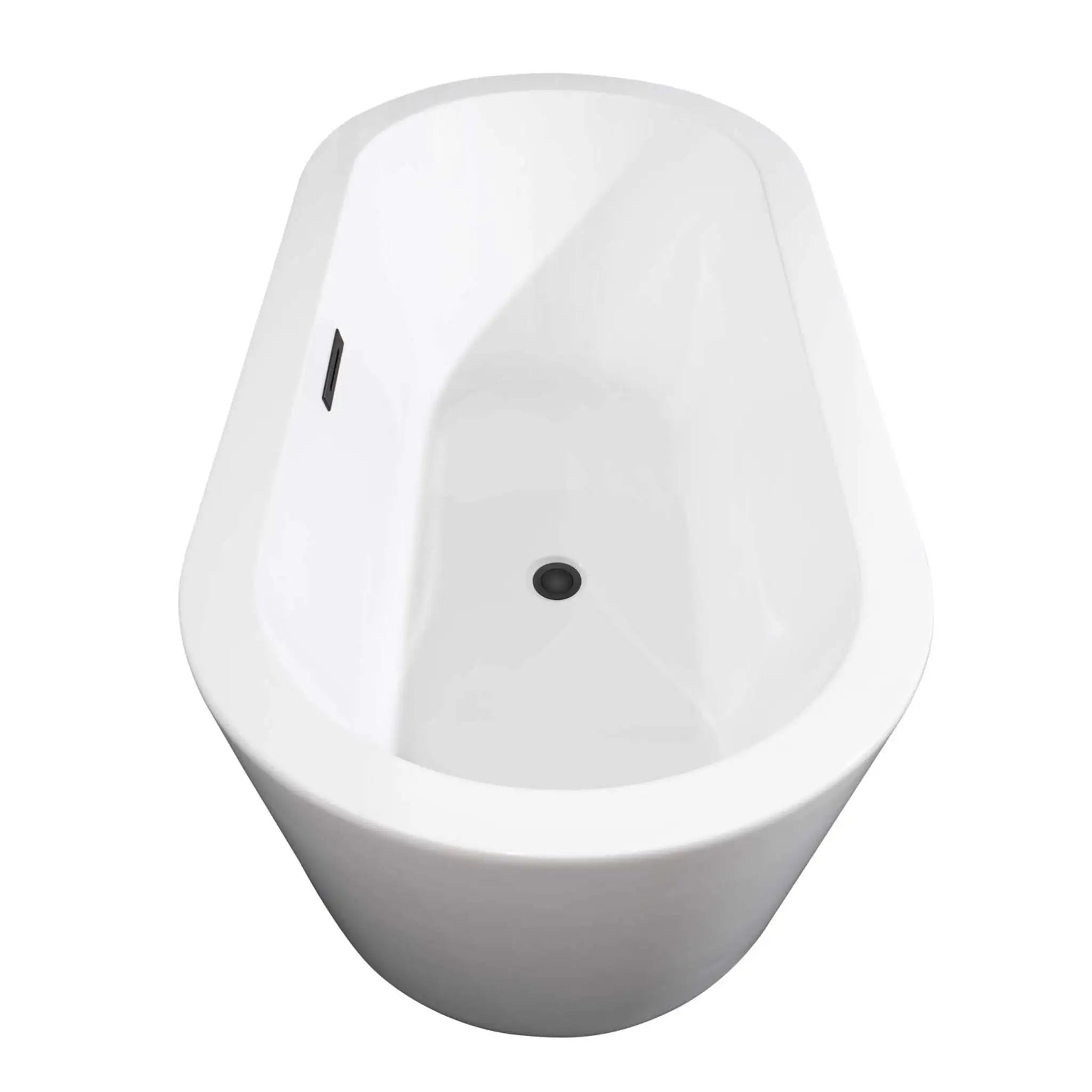 67" White Freestanding Bathtub, Matte Black Trim - Mermaid by Wyndham (WCOBT100367MBTRIM) image 3