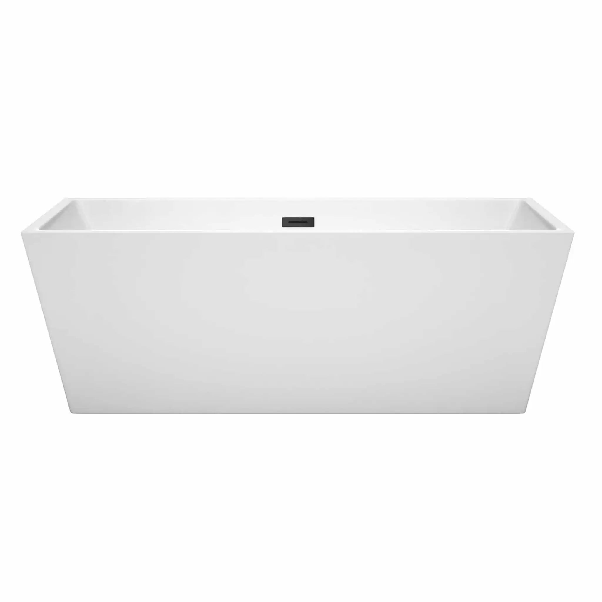 67" White Freestanding Bathtub, Matte Black Trim - Sara by Wyndham (WCBTK151467MBTRIM) image 2