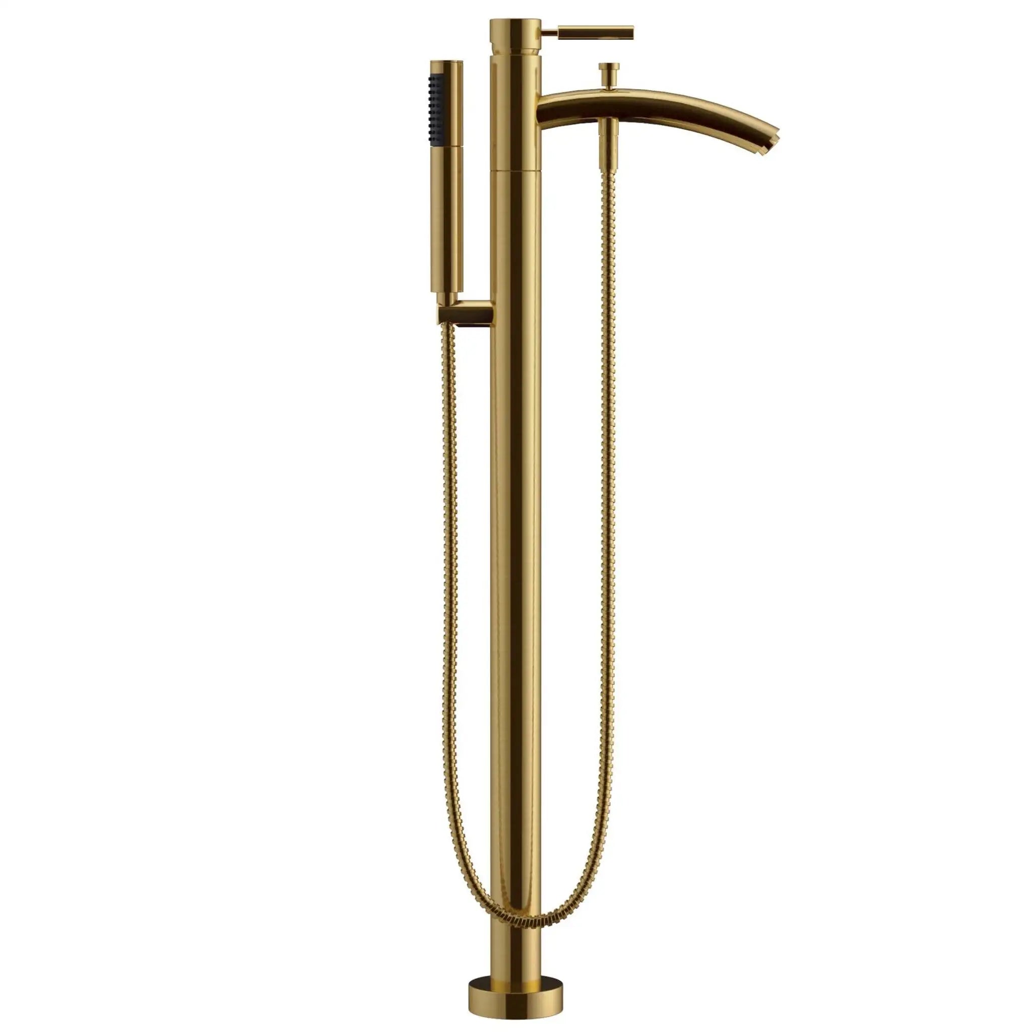 67" White Freestanding Bathtub with Brushed Gold Faucet - Carissa CD by Wyndham (WCOBT101567PCATPGD) image 5