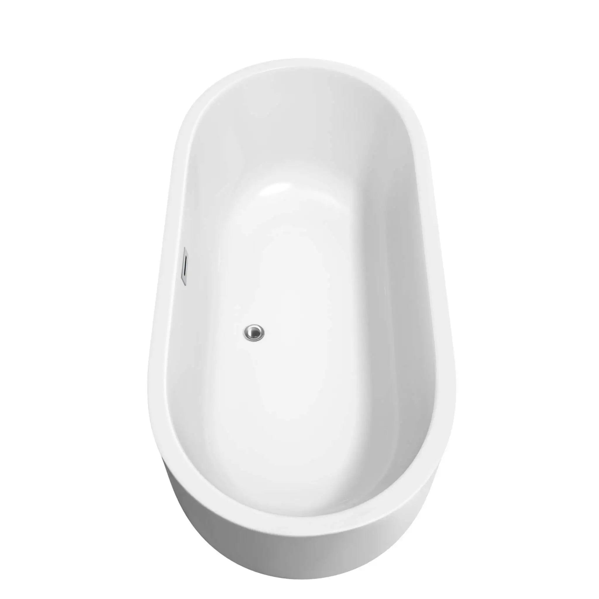 67" White Freestanding Bathtub with Brushed Gold Faucet - Juliette by Wyndham (WCOBT101367PCATPGD) image 3