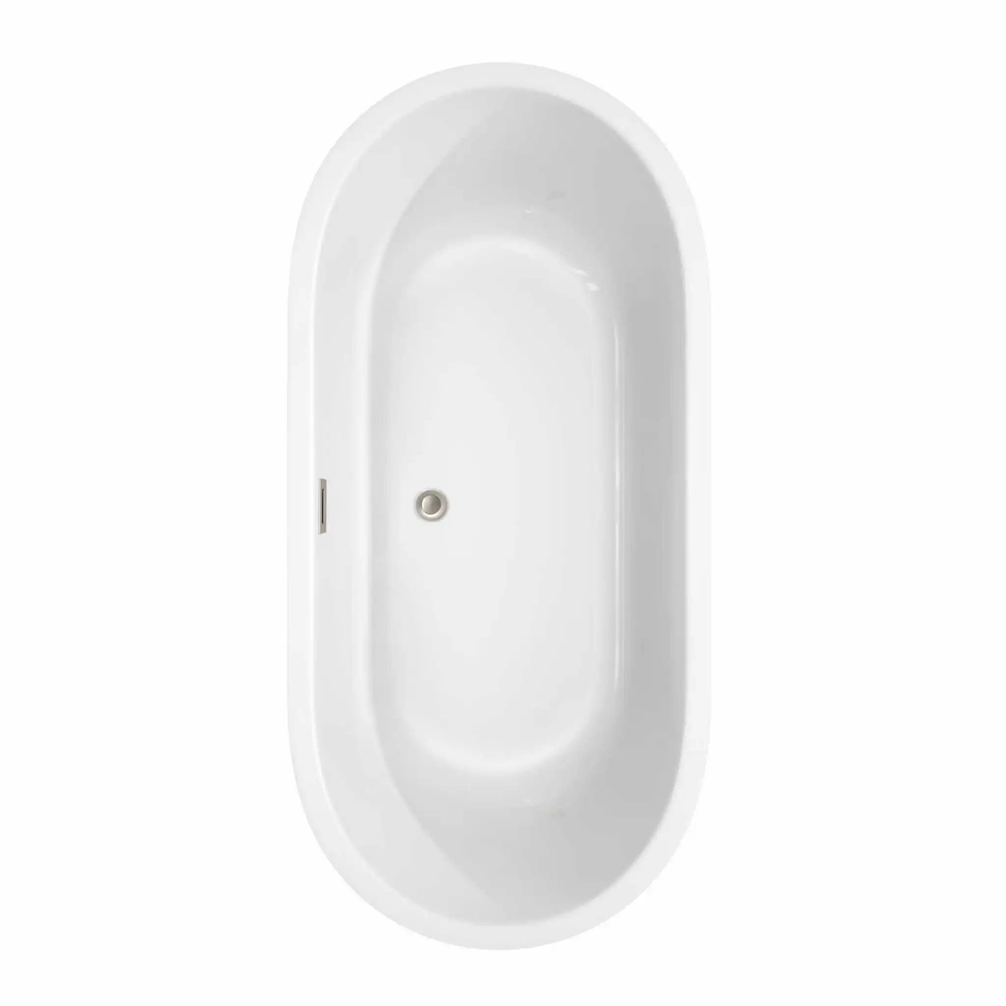 67" White Freestanding Bathtub with Brushed Nickel Faucet - Juliette by Wyndham (WCOBT101367ATP11BN) image 3